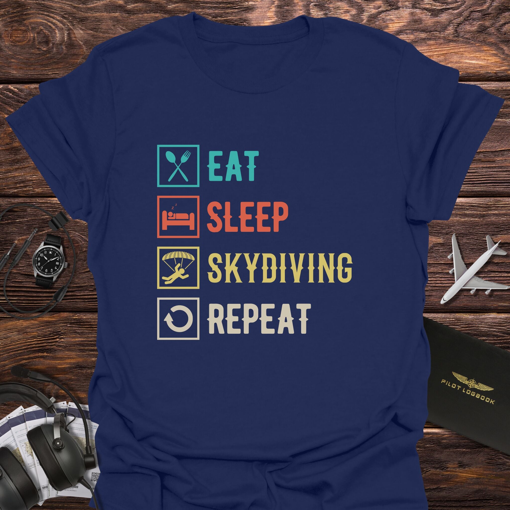 Eat Sleep Skydiving Repeat T-Shirt
