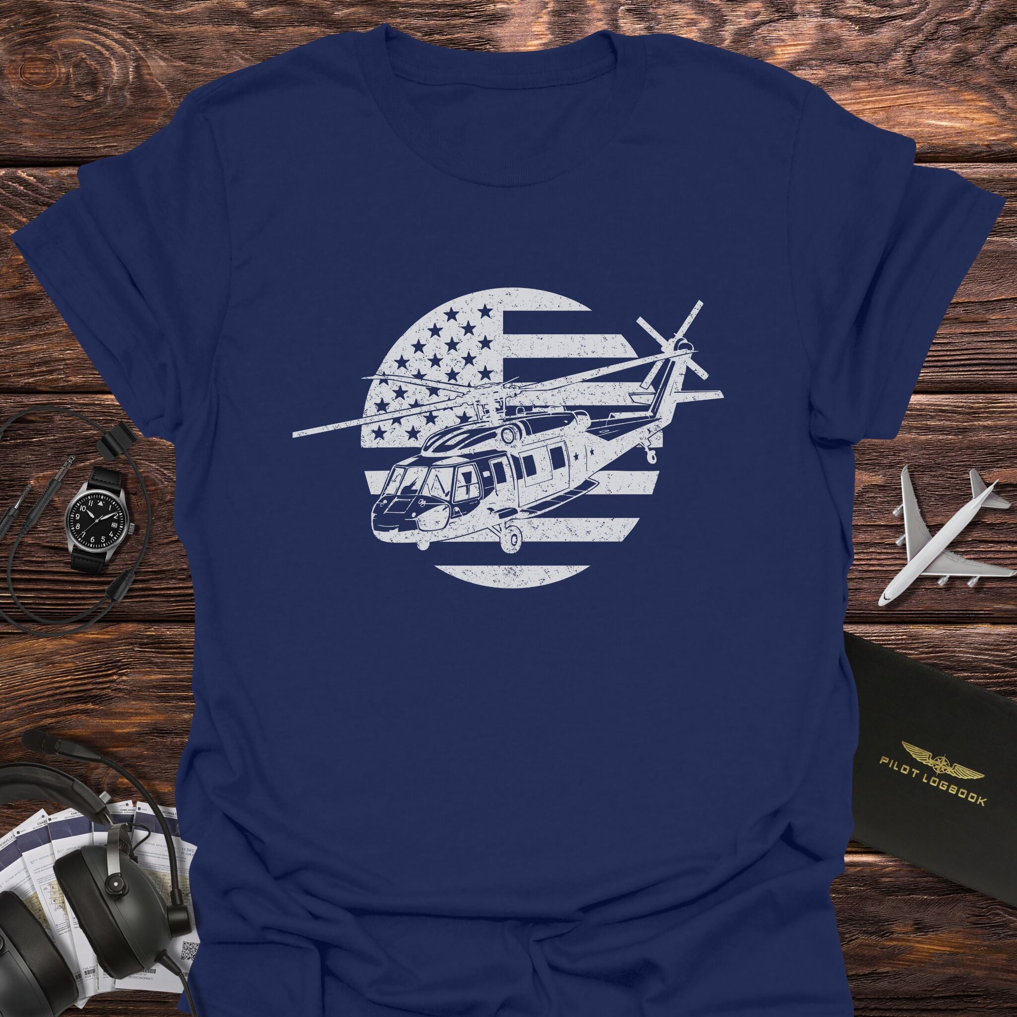 UH-60 Black Hawk American Flag T-Shirt