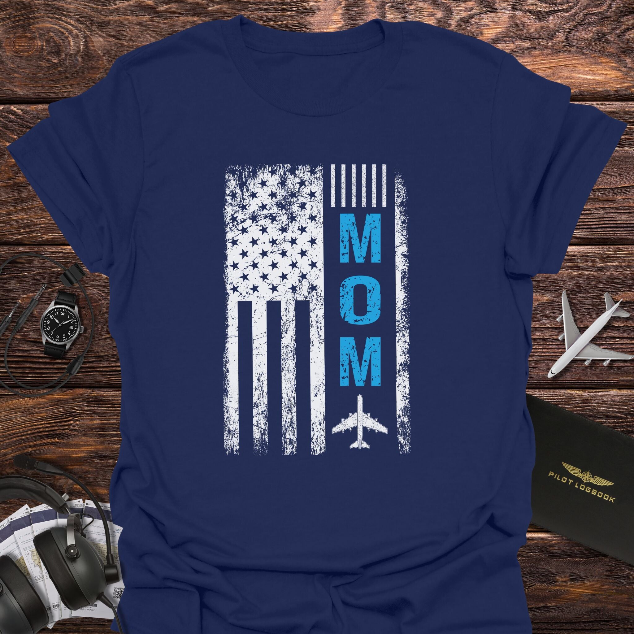 Patriotic Pilot Mom T-Shirt