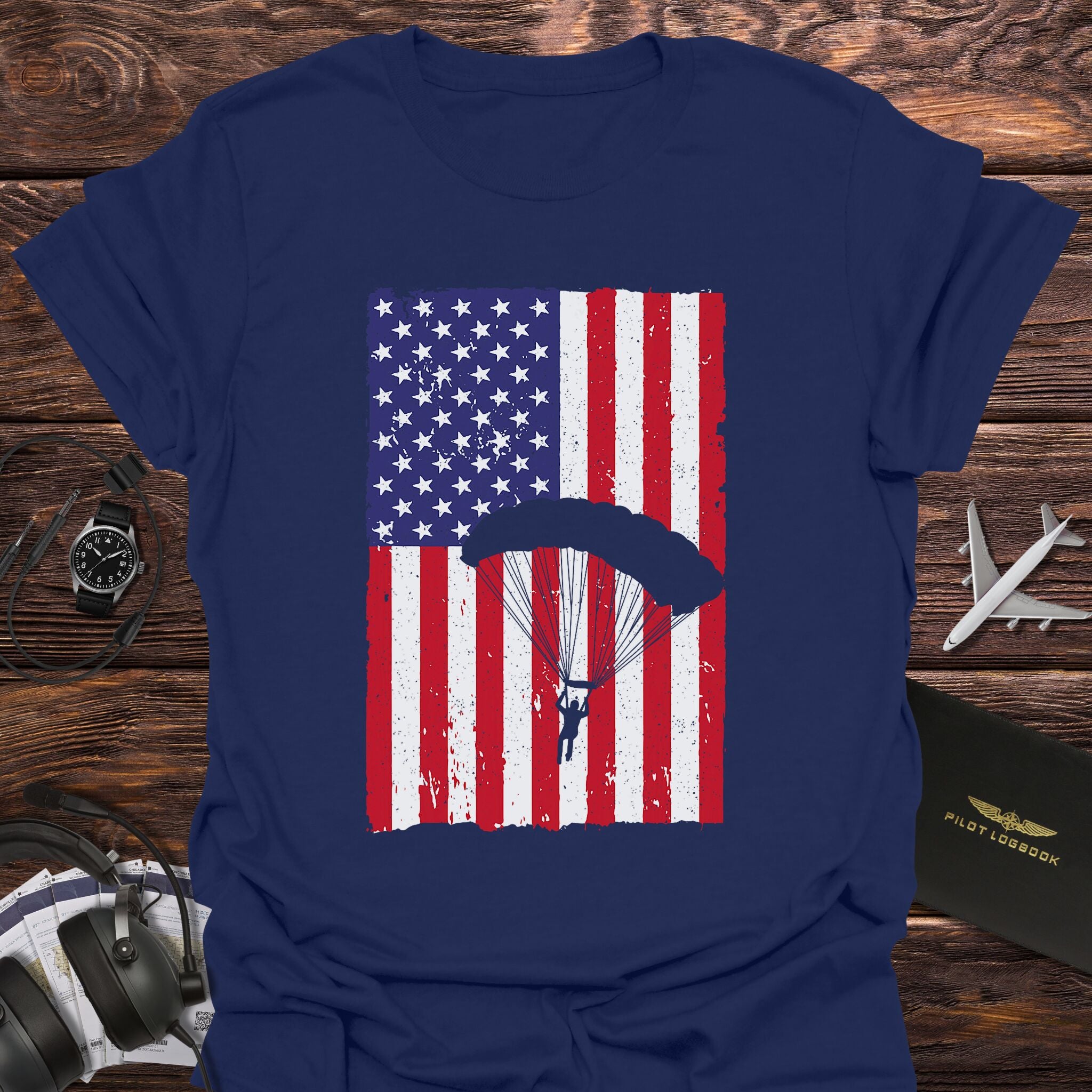 American Flag Skydiving T-Shirt