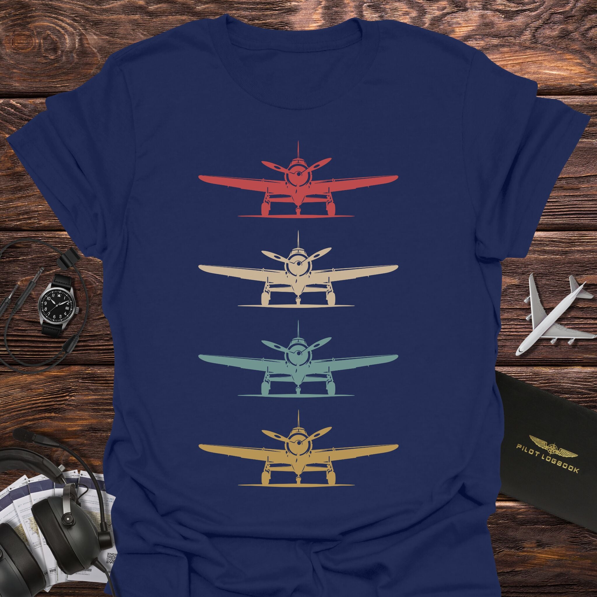 Four Vintage Propeller Planes T-Shirt