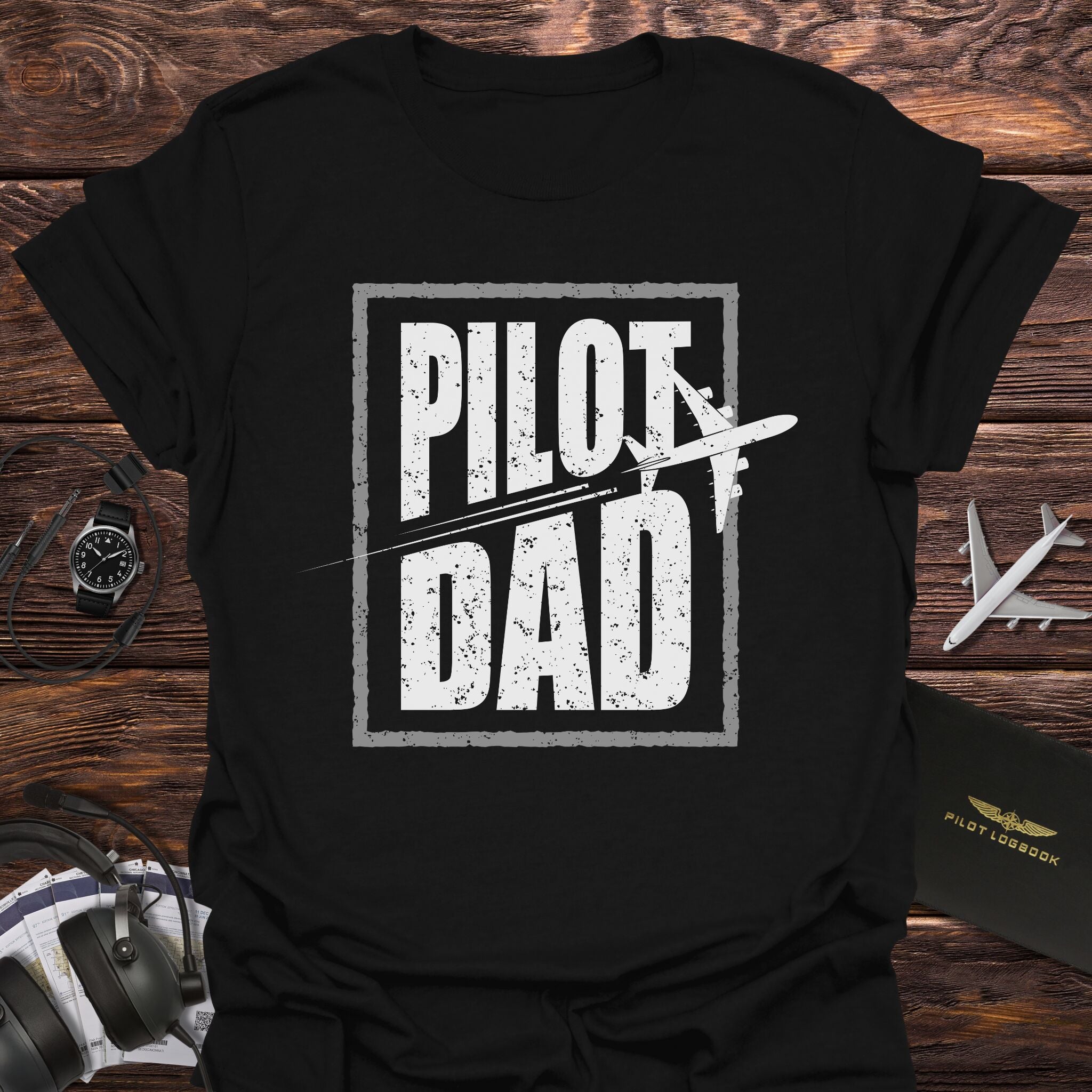 Pilot Dad with Plane T-Shirt