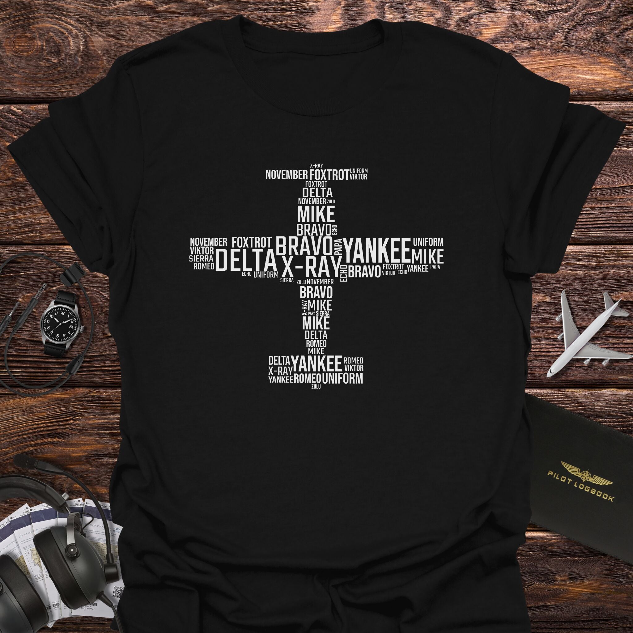 Small Airplane Phonetic Alphabet T-Shirt