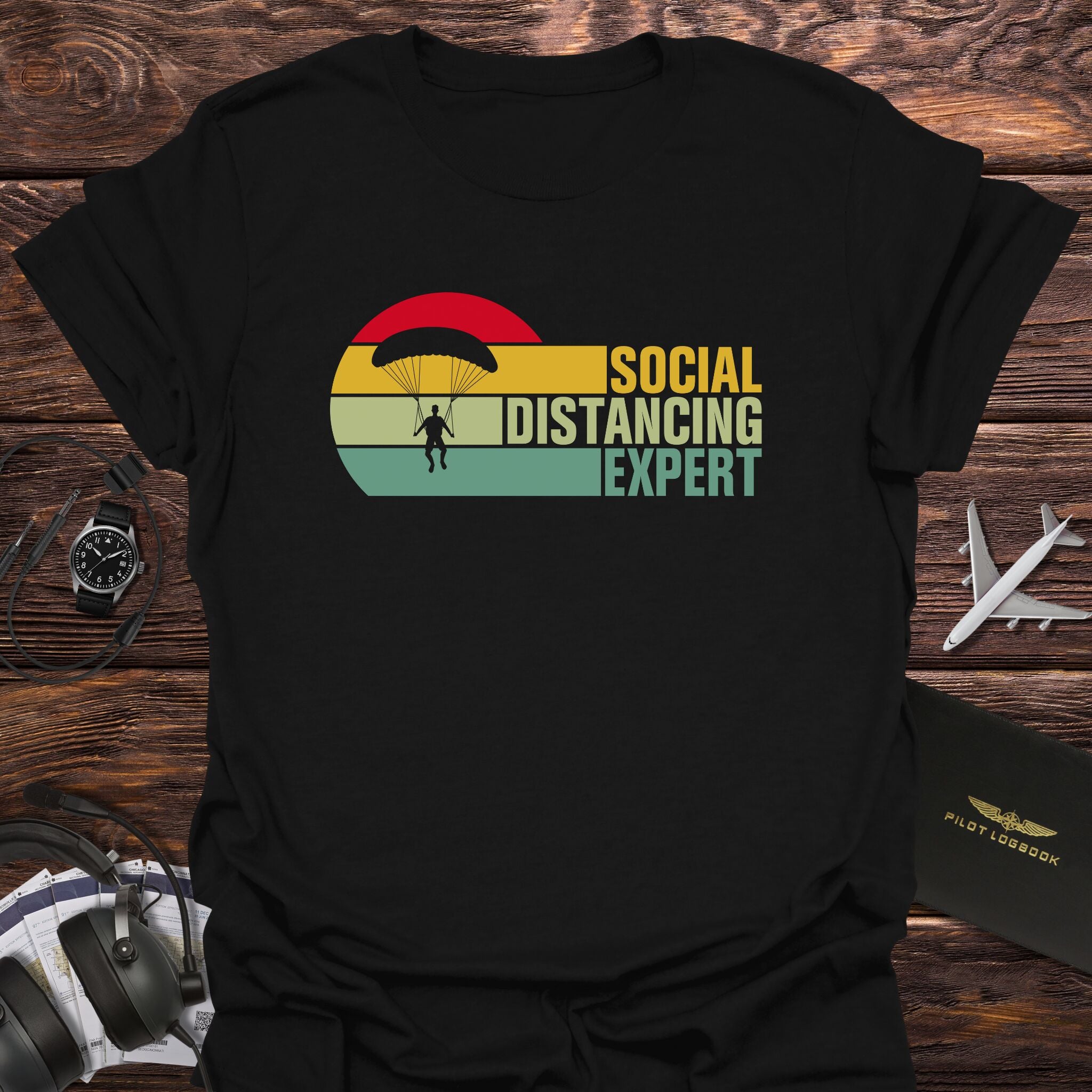 Social Distancing Expert Skydiving T-Shirt