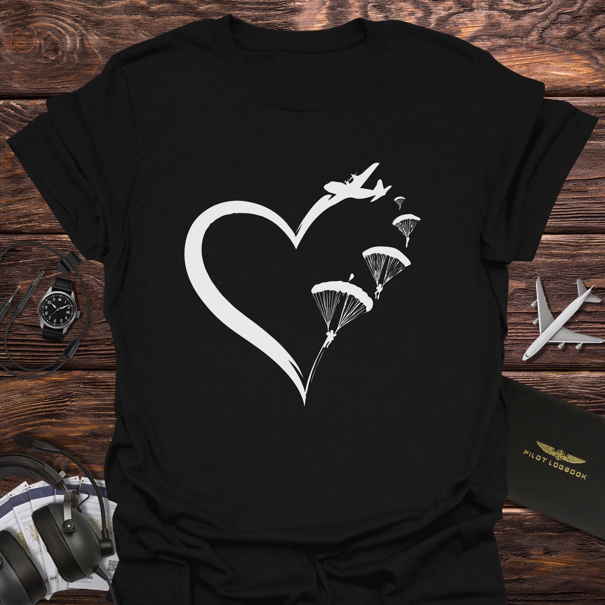 Falling in Love with Skydiving Heart T-Shirt
