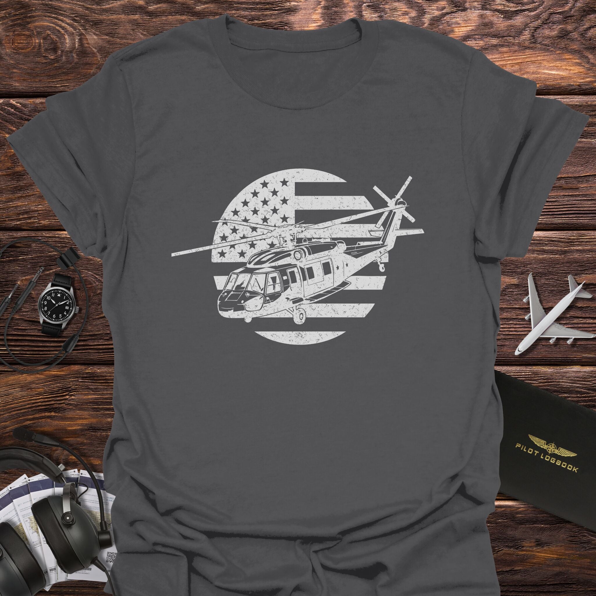 UH-60 Black Hawk American Flag T-Shirt