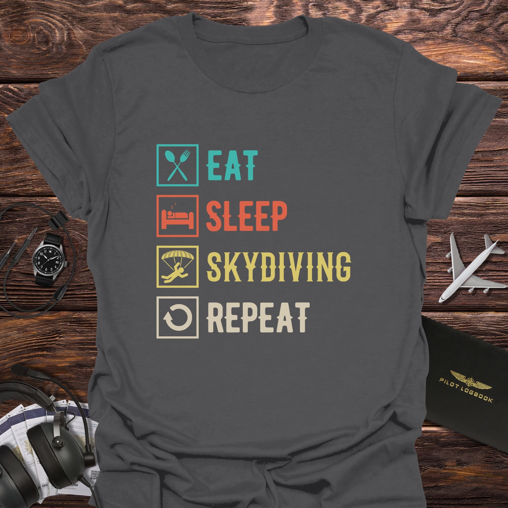 Eat Sleep Skydiving Repeat T-Shirt