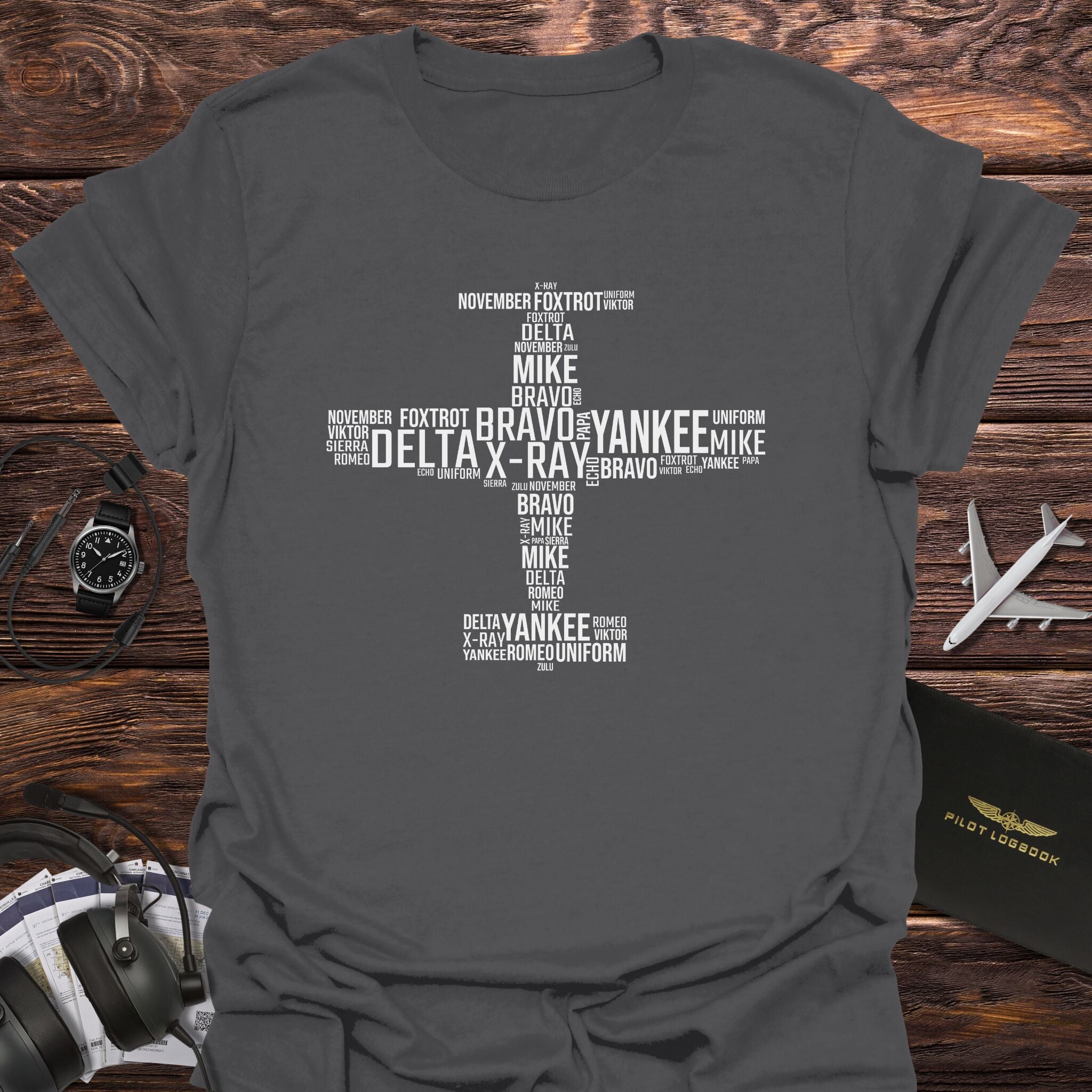 Small Airplane Phonetic Alphabet T-Shirt