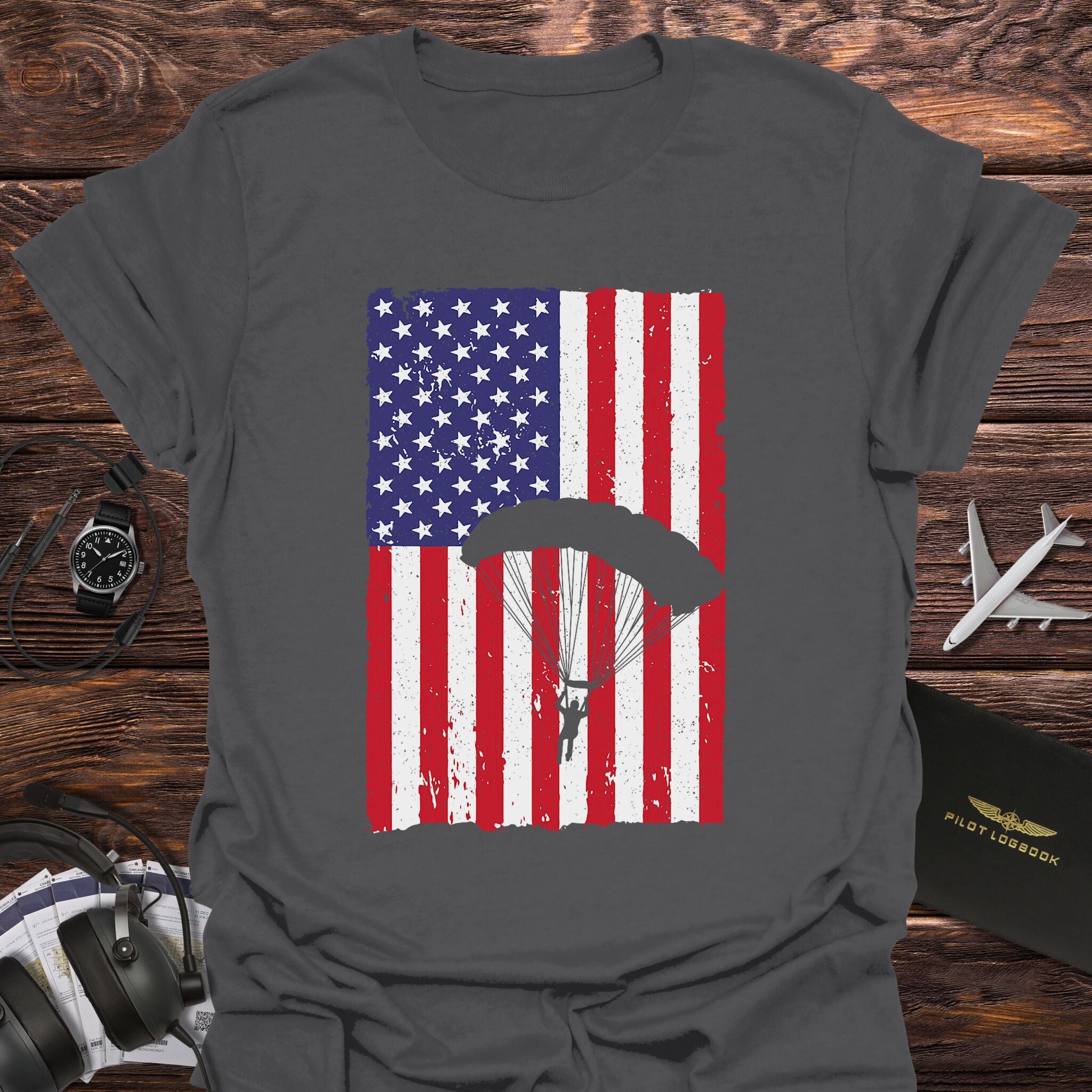 American Flag Skydiving T-Shirt