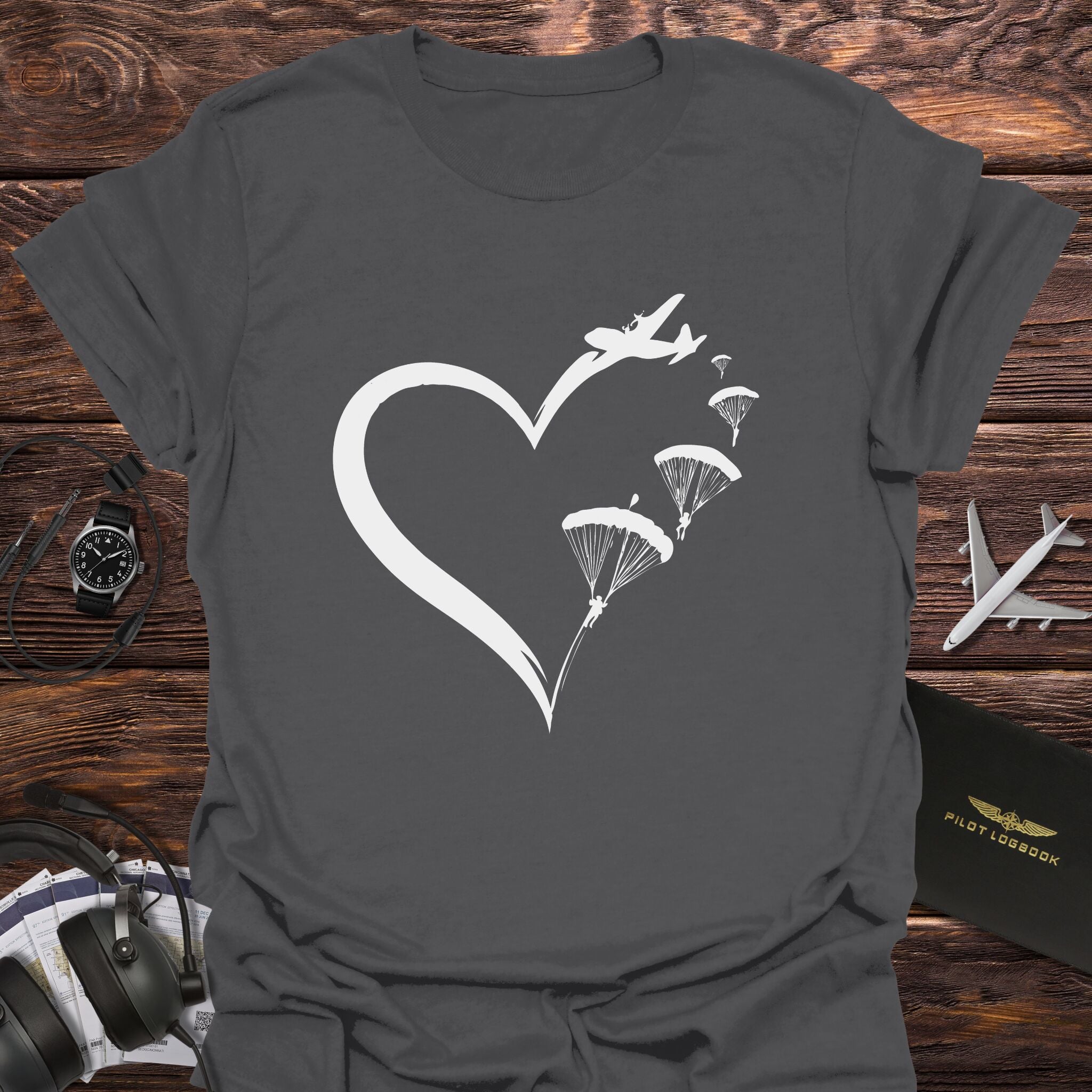 Falling in Love with Skydiving Heart T-Shirt