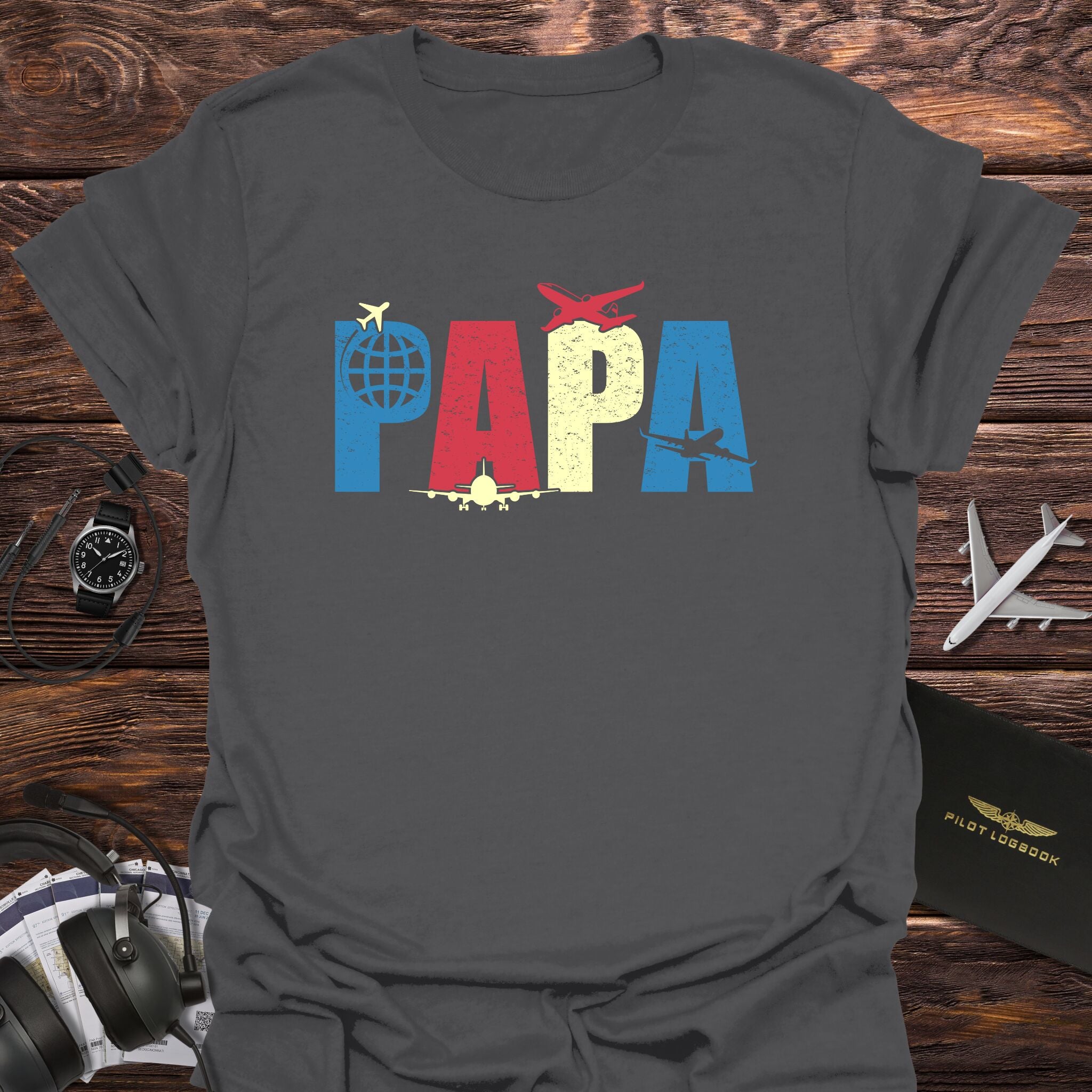 Colorful PAPA Pilot T-Shirt