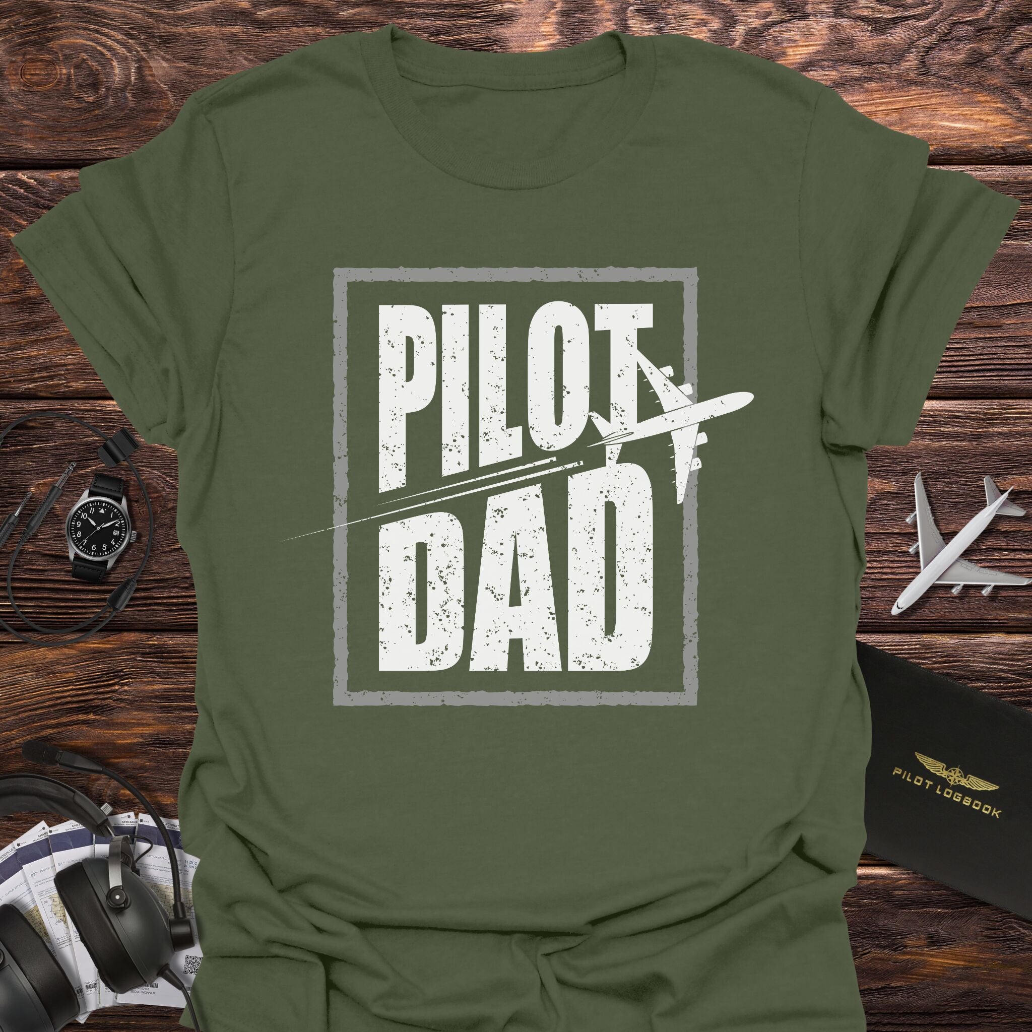 Pilot Dad with Plane T-Shirt