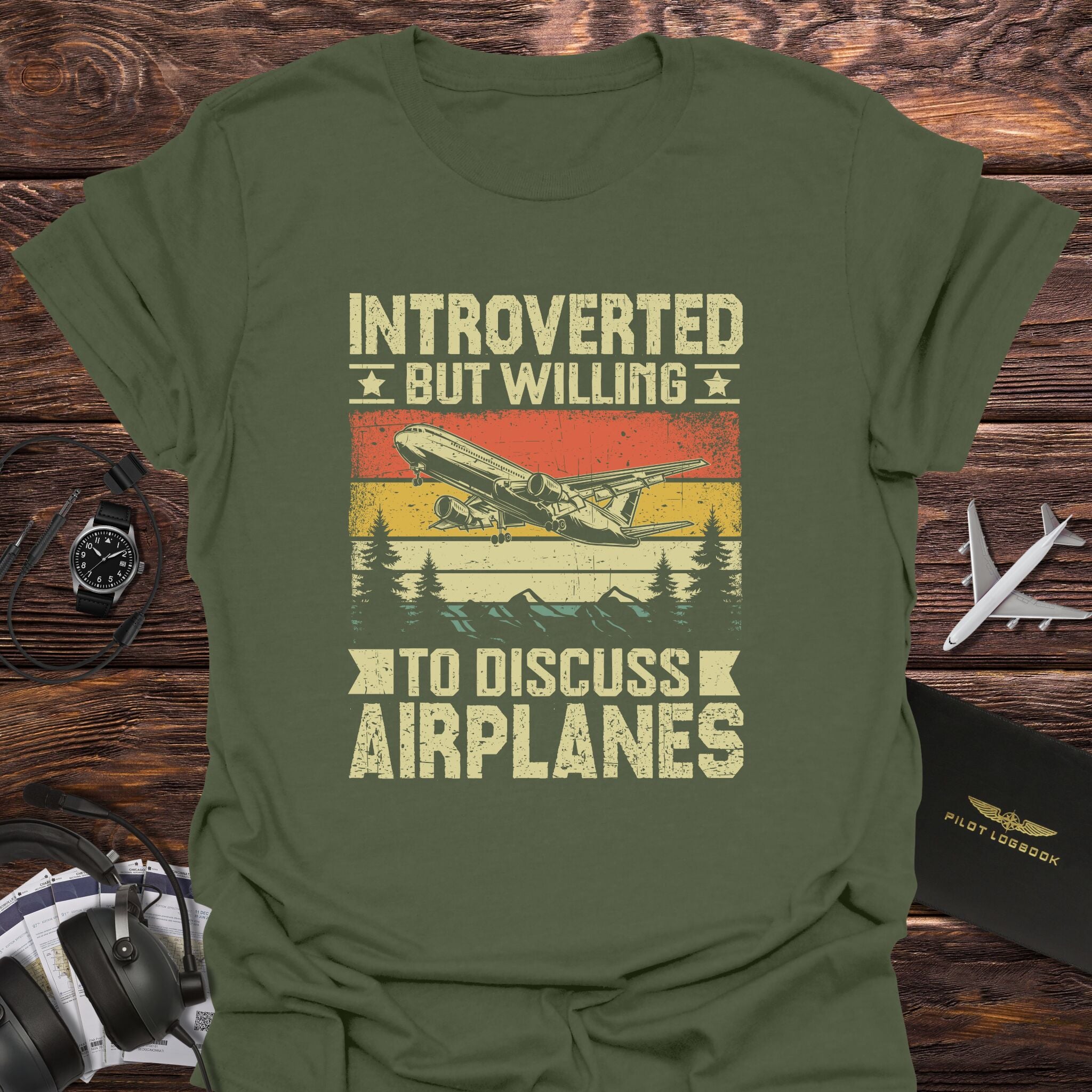 Introverted But Willing to Discuss Airplanes T-Shirt