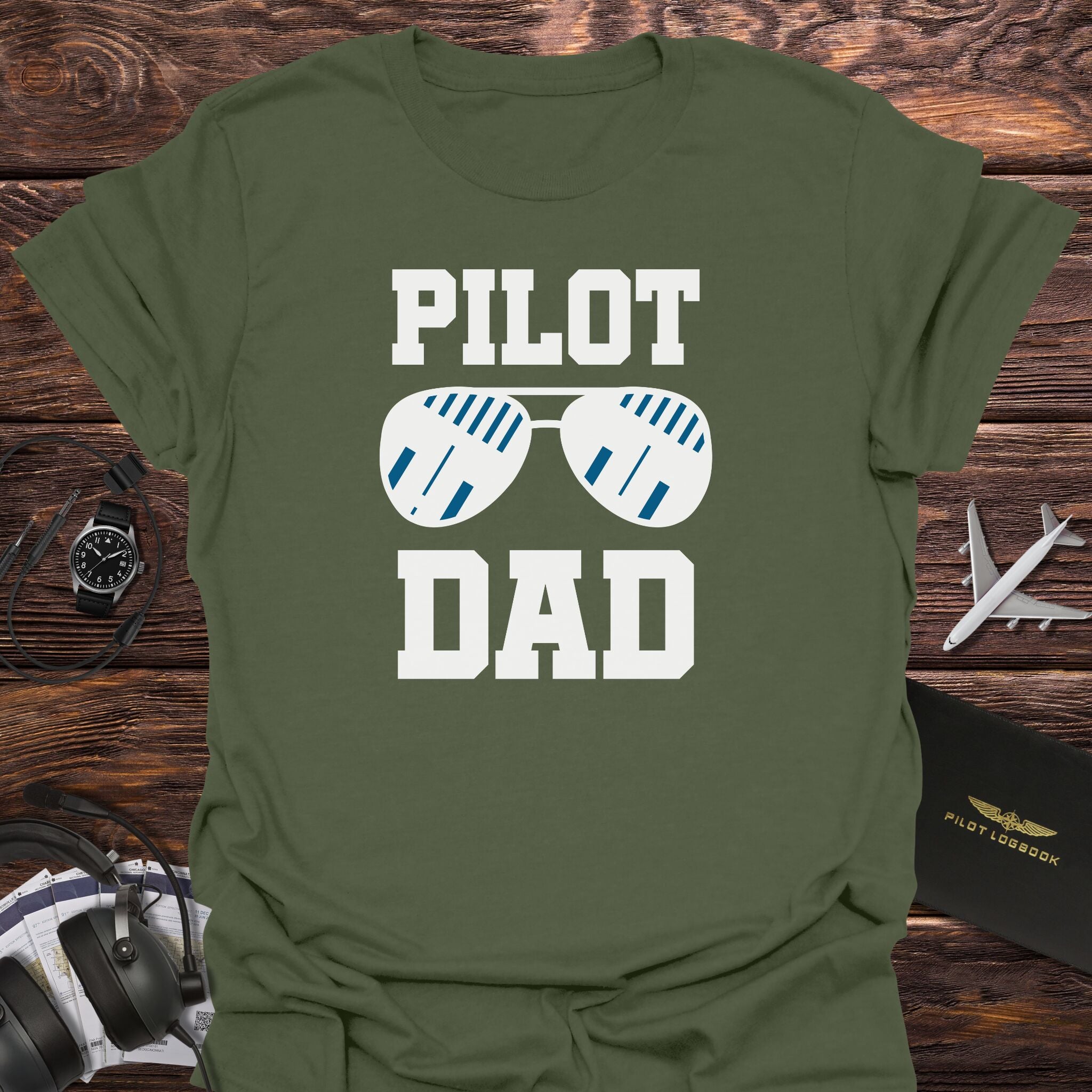 Aviator Sunglasses Pilot Dad T-Shirt