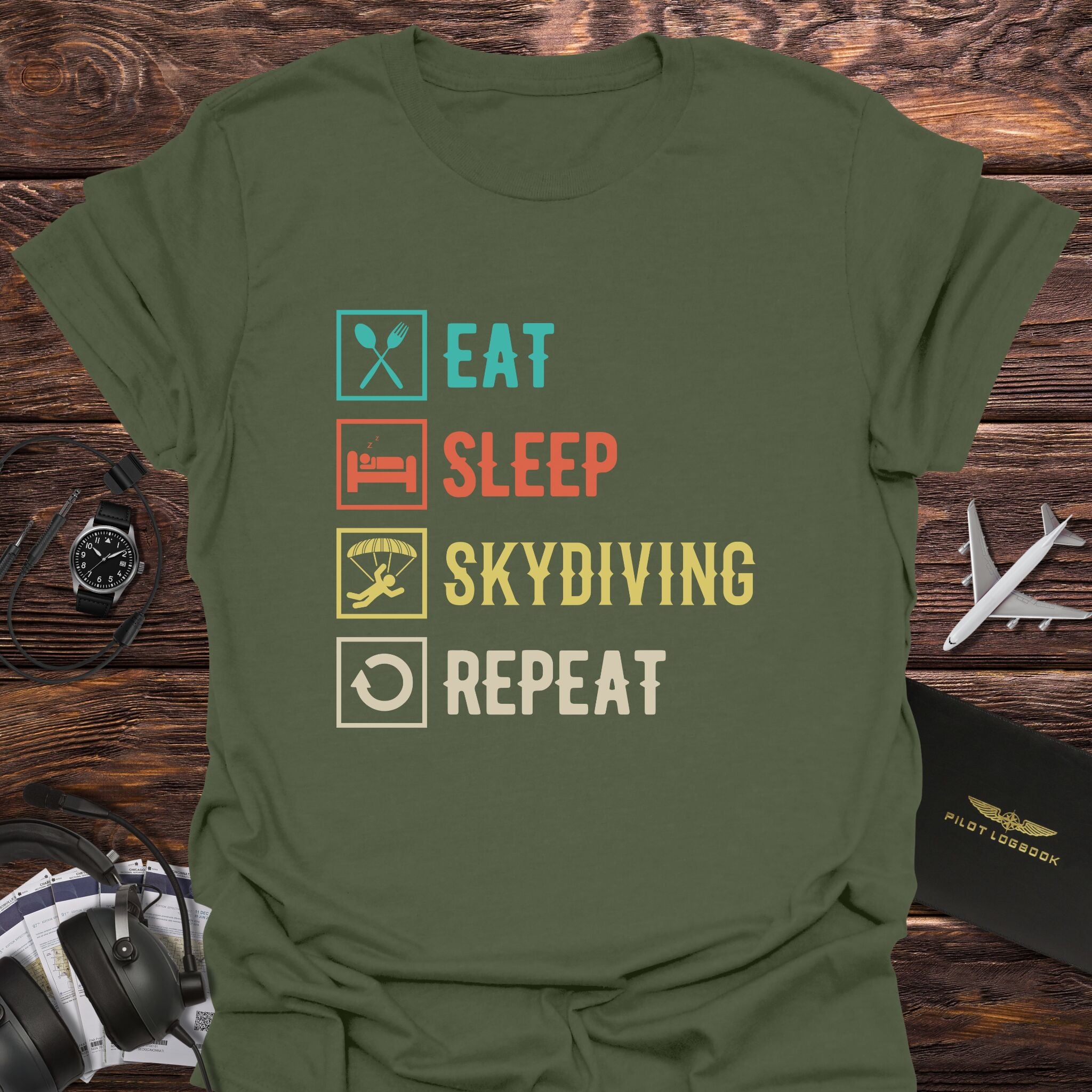 Eat Sleep Skydiving Repeat T-Shirt