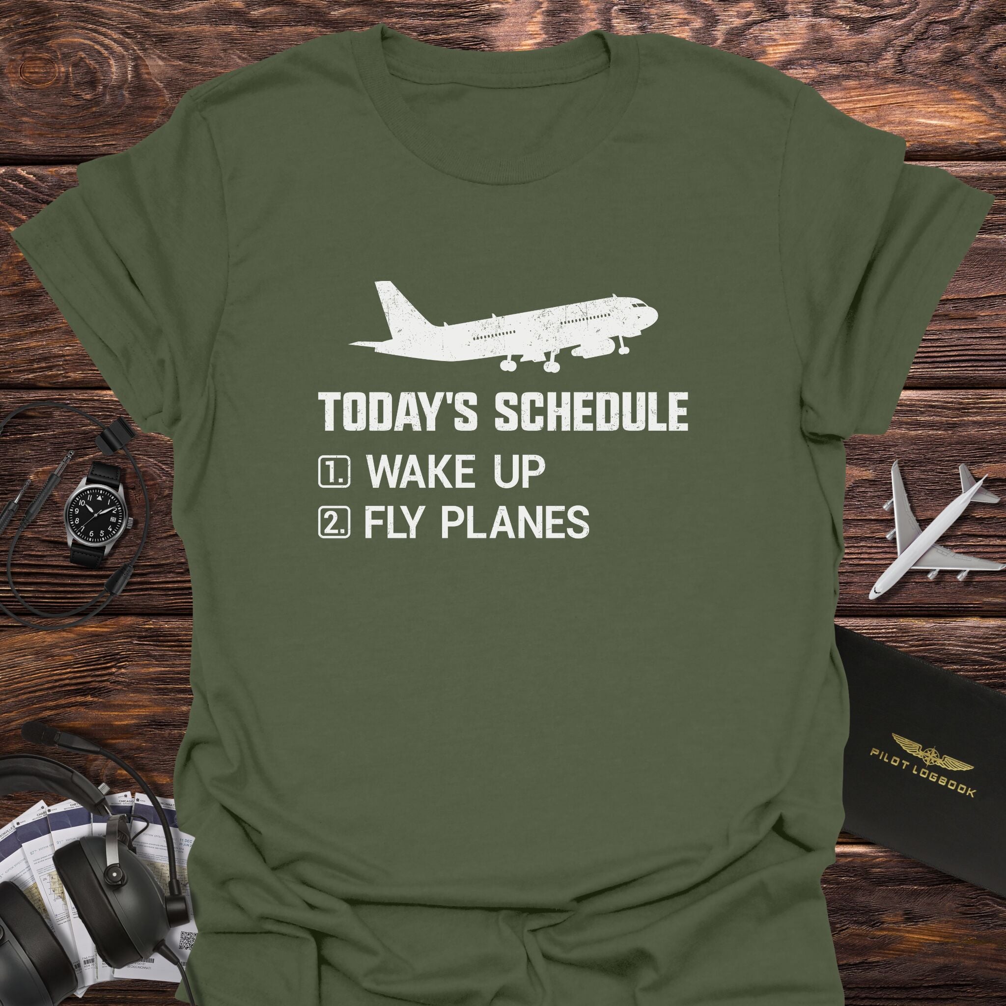 Pilot Schedule Wake Up Fly Planes T-Shirt