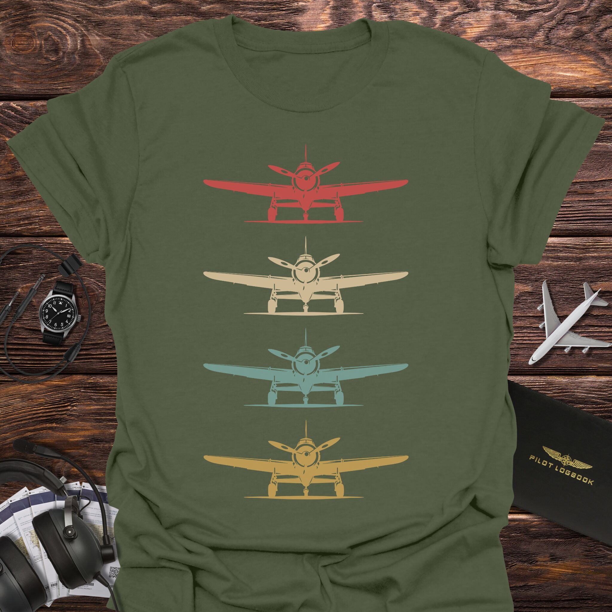 Four Vintage Propeller Planes T-Shirt