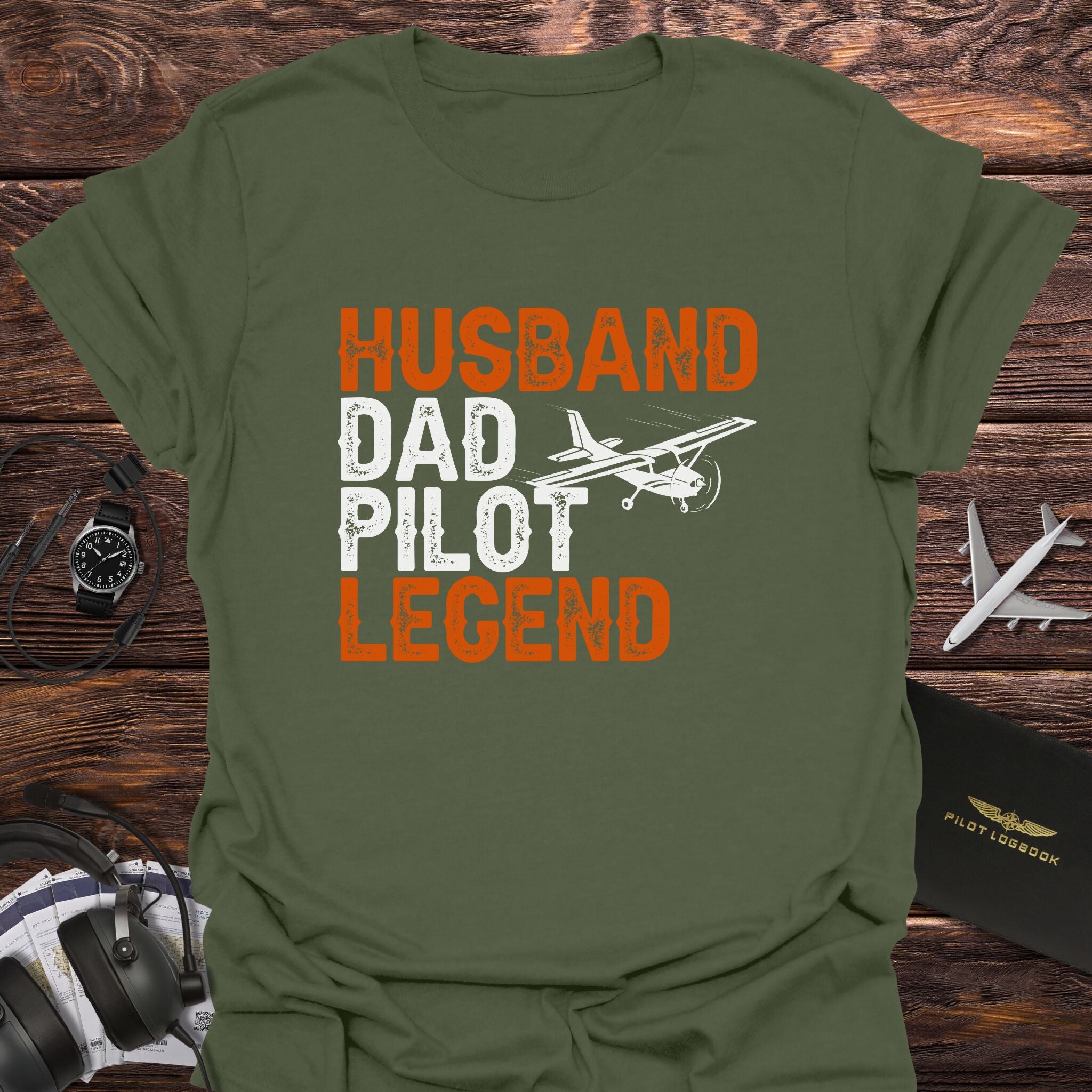 Husband Dad Pilot Legend Skyhawk T-Shirt