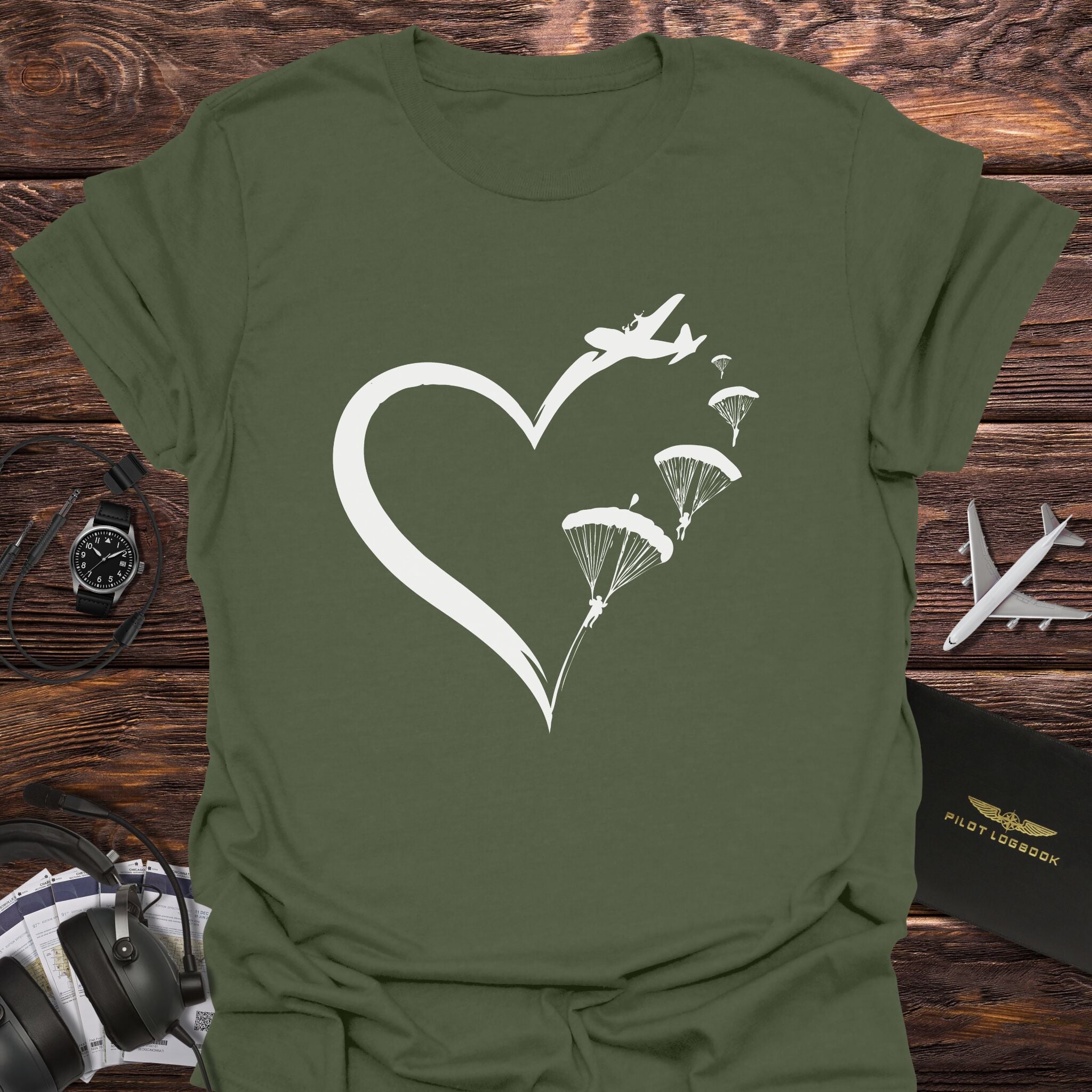 Falling in Love with Skydiving Heart T-Shirt