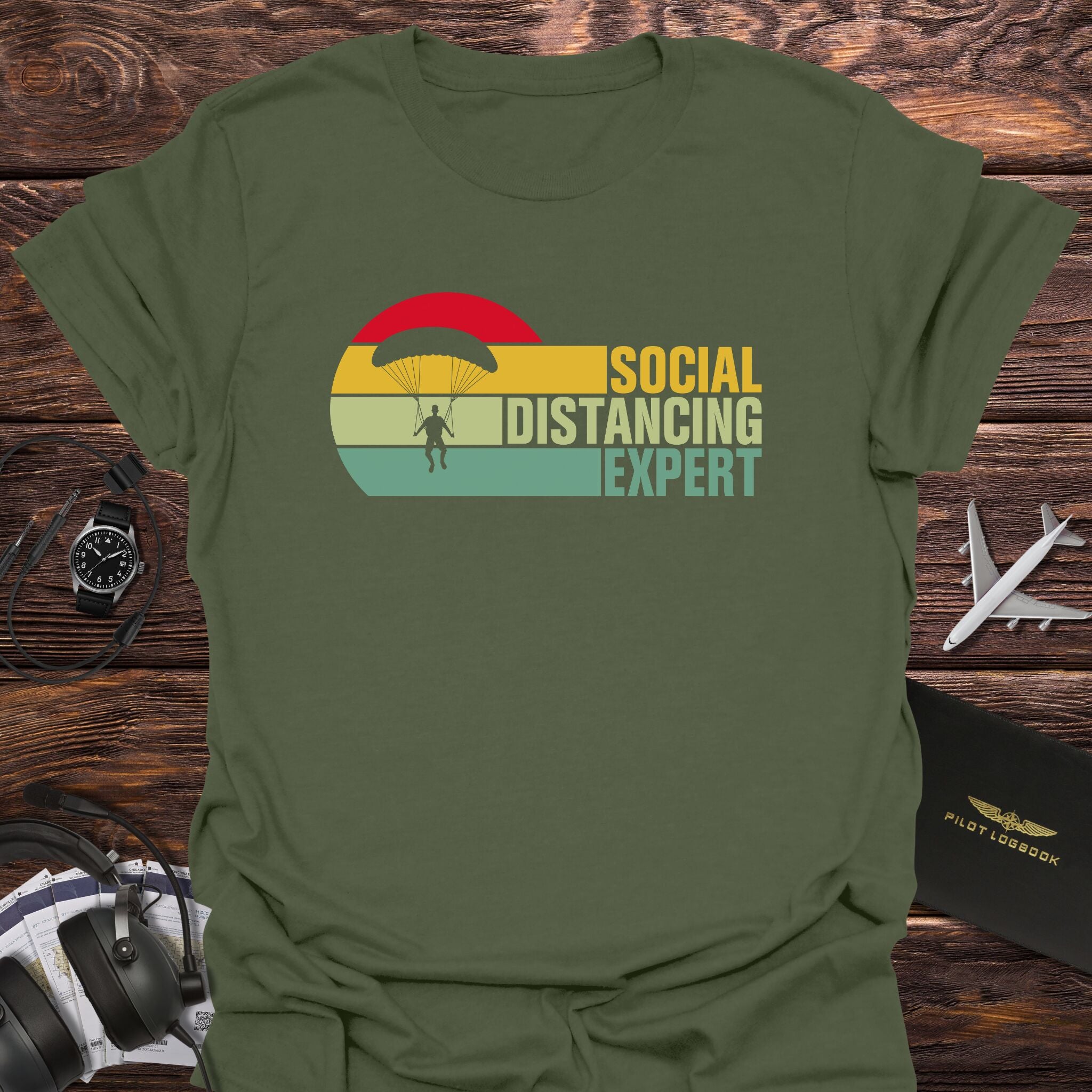Social Distancing Expert Skydiving T-Shirt