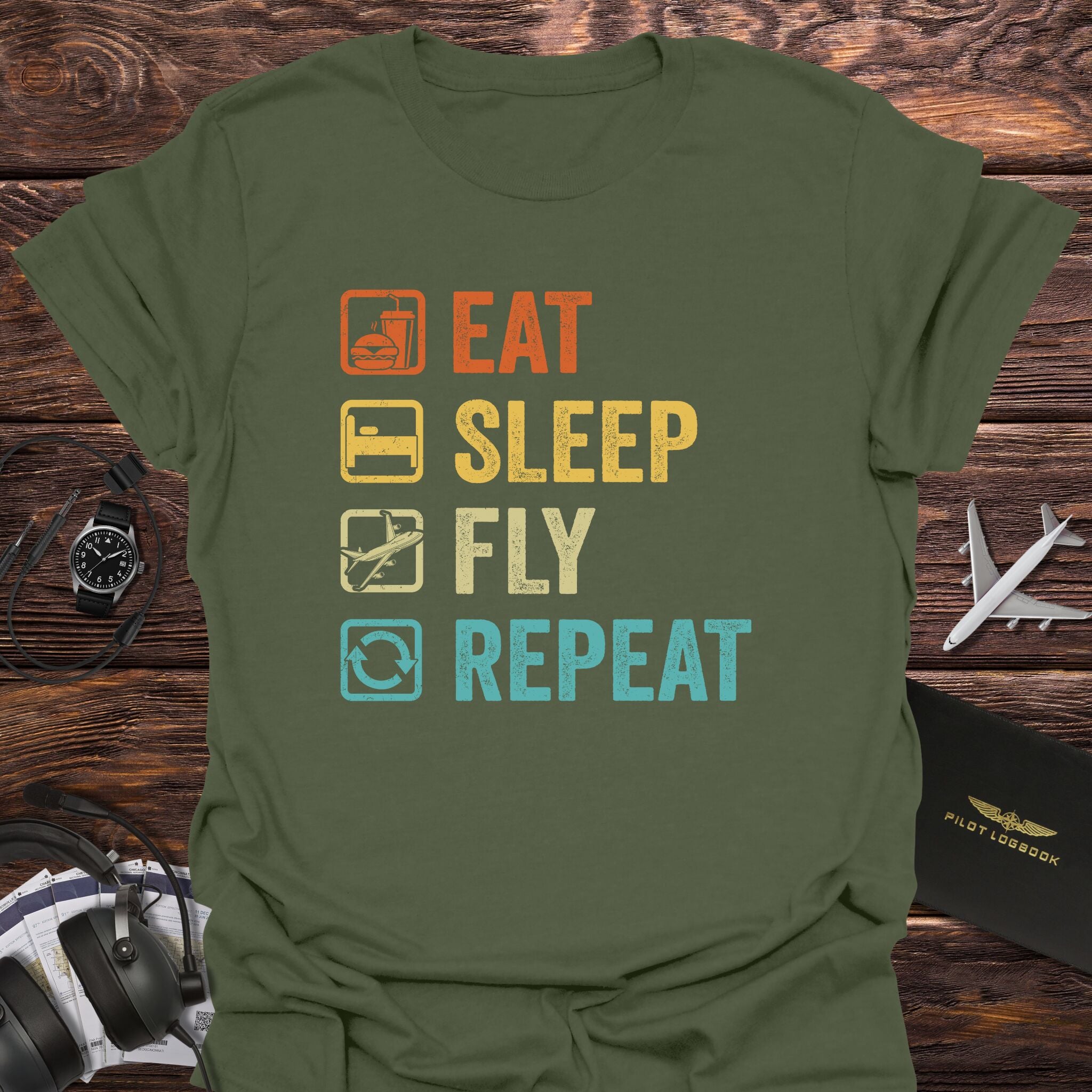 Eat Sleep Fly Repeat T-Shirt