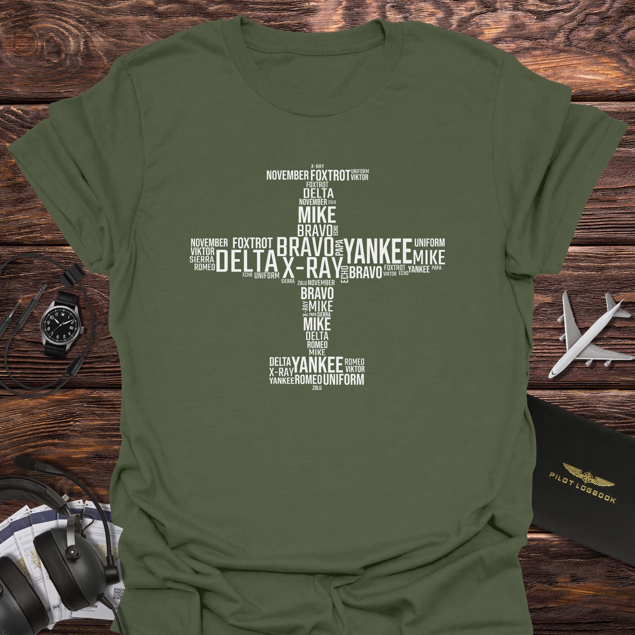 Small Airplane Phonetic Alphabet T-Shirt