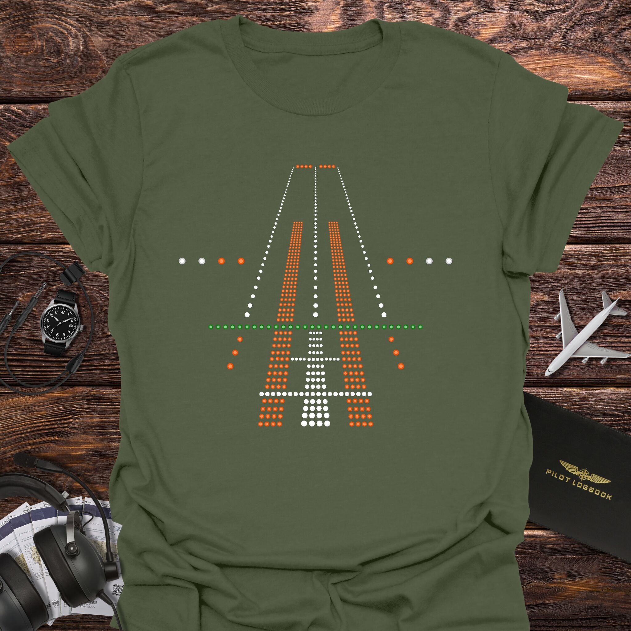 ILS Approach with Runway Lights T-Shirt