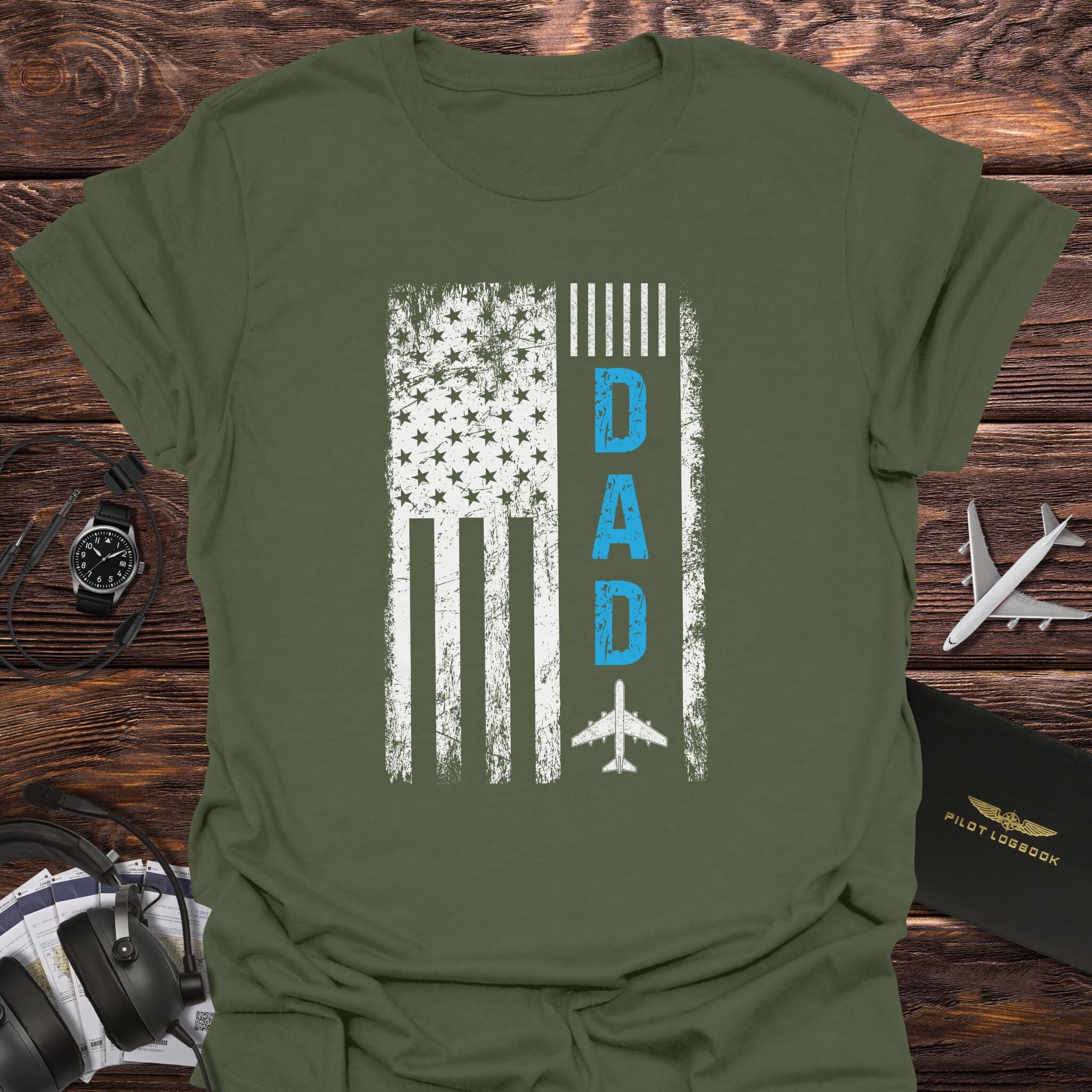 Patriotic Pilot Dad T-Shirt