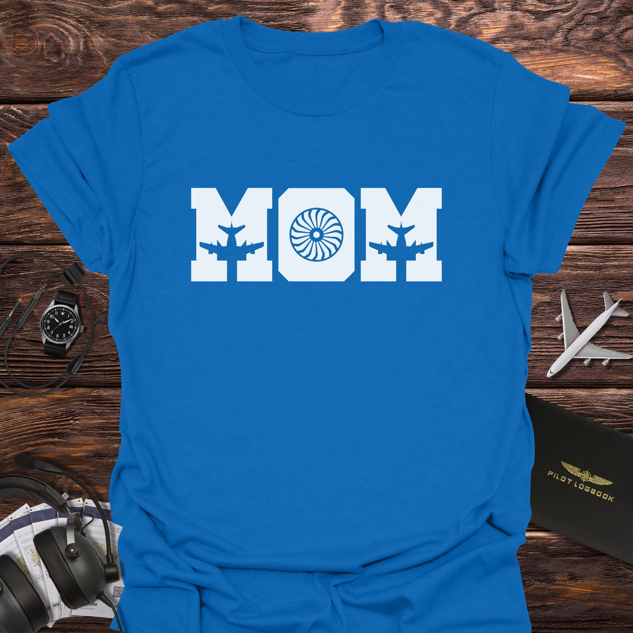 Mom Jet Engine & Airplane Silhouette T-Shirt