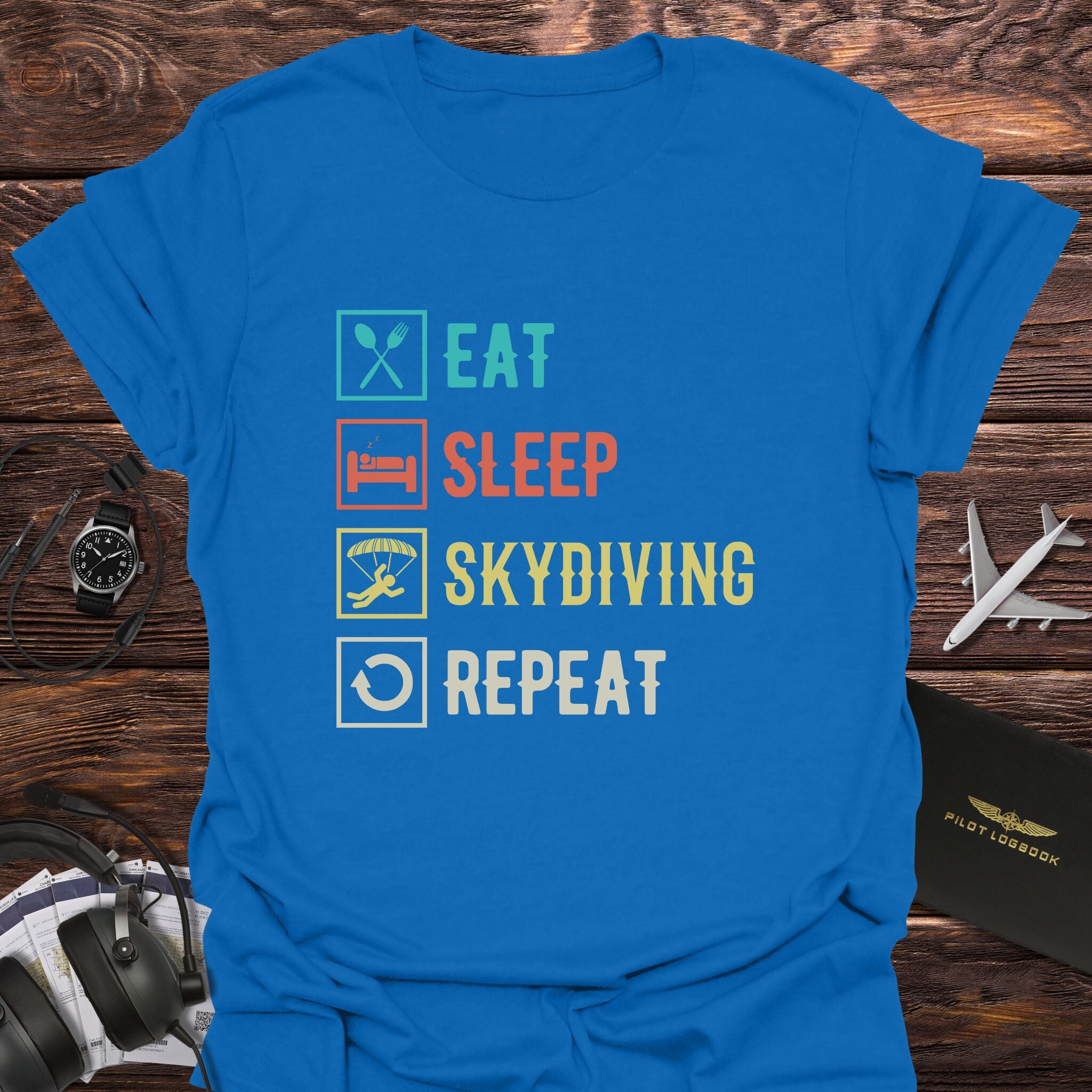 Eat Sleep Skydiving Repeat T-Shirt