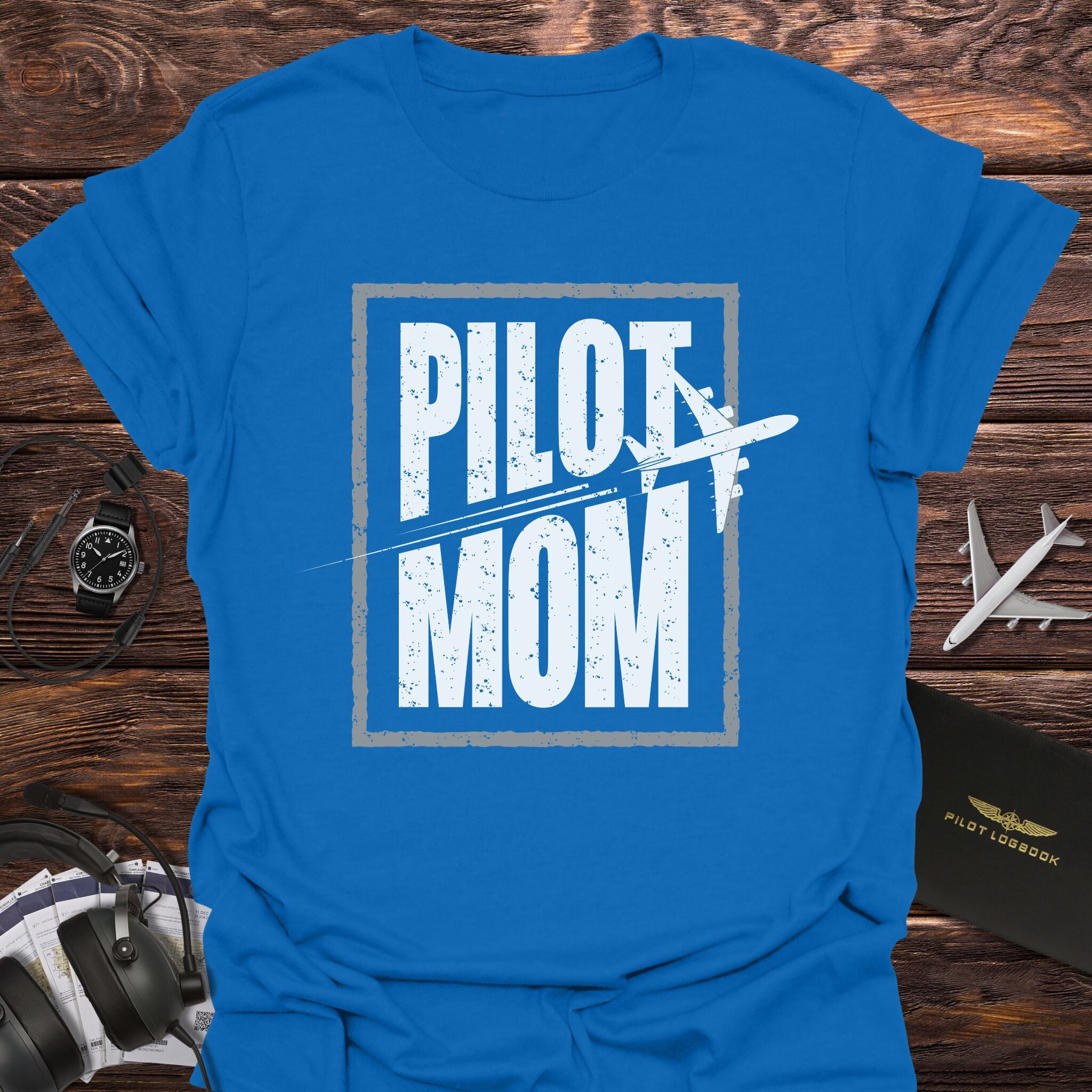 Pilot Mom with Plane T-Shirt