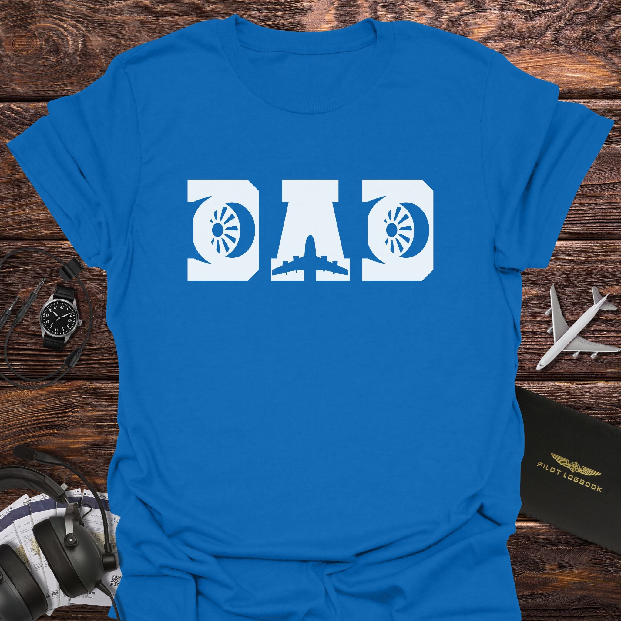 Dad Jet Engine & Airplane Silhouette T-Shirt