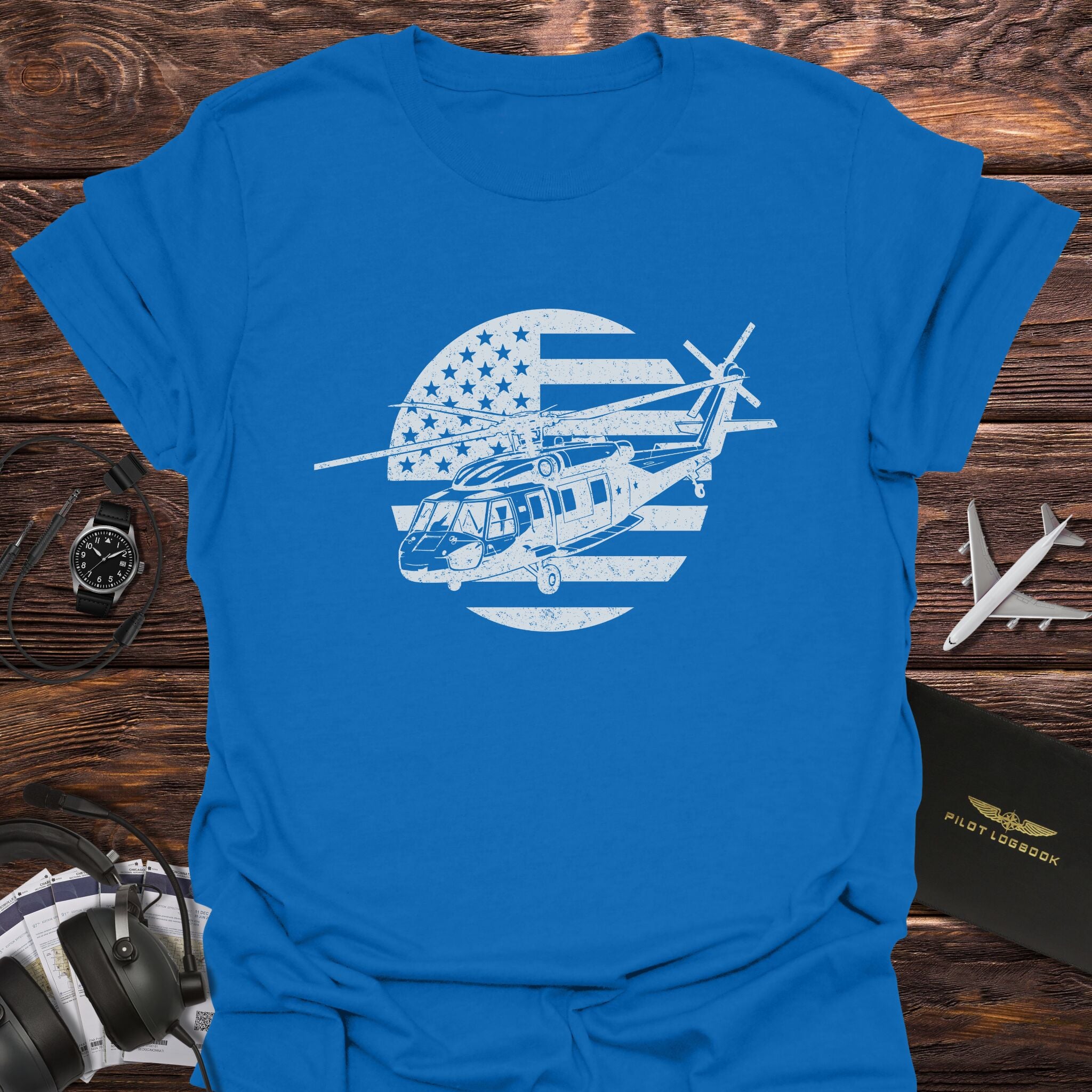 UH-60 Black Hawk American Flag T-Shirt