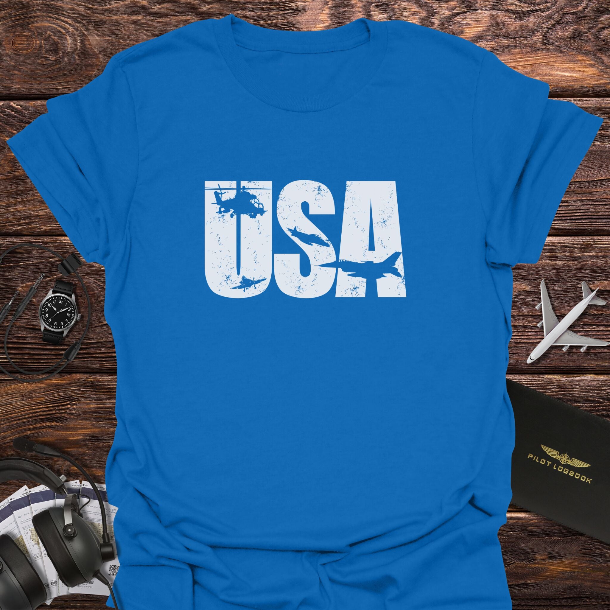 USA Military Airpower Monochrome T-Shirt
