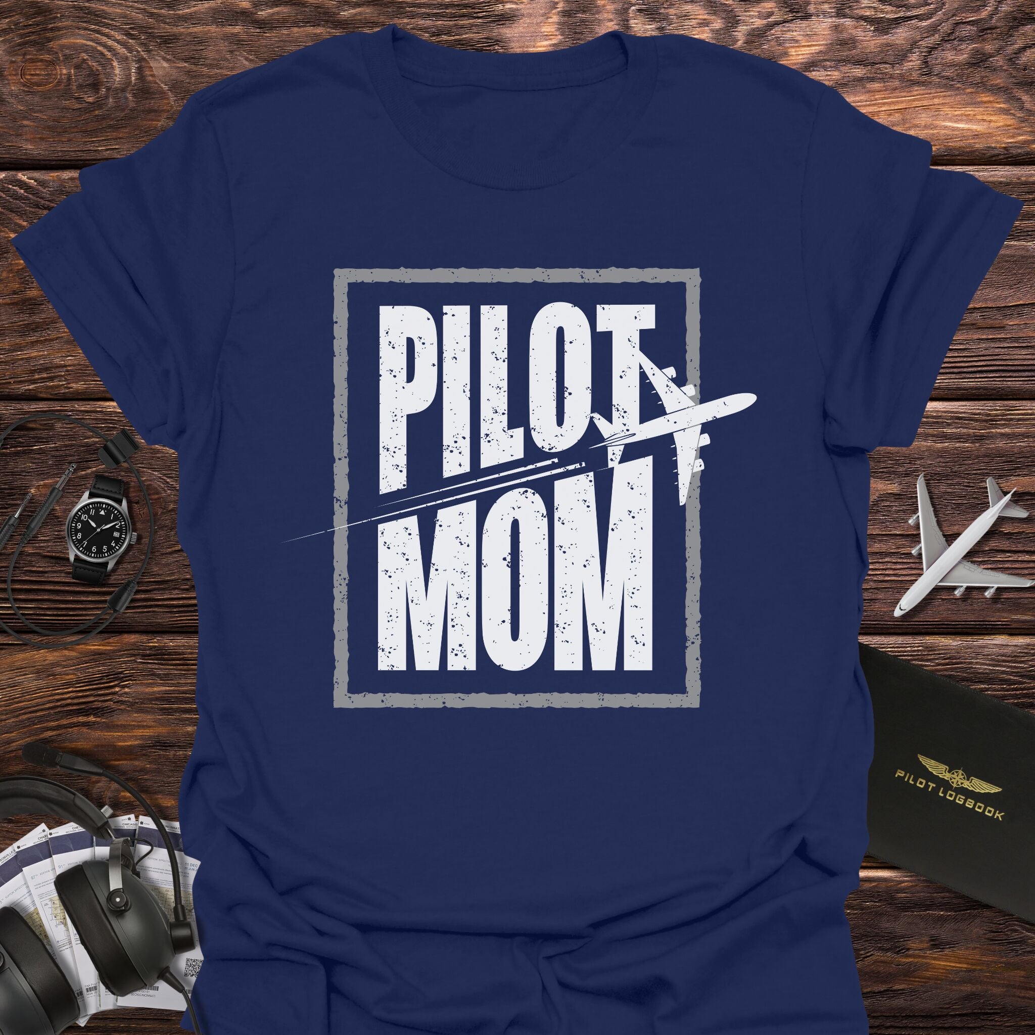 Pilot Mom with Plane T-Shirt