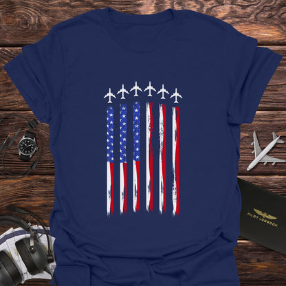 Jet Contrail American Flag T-Shirt