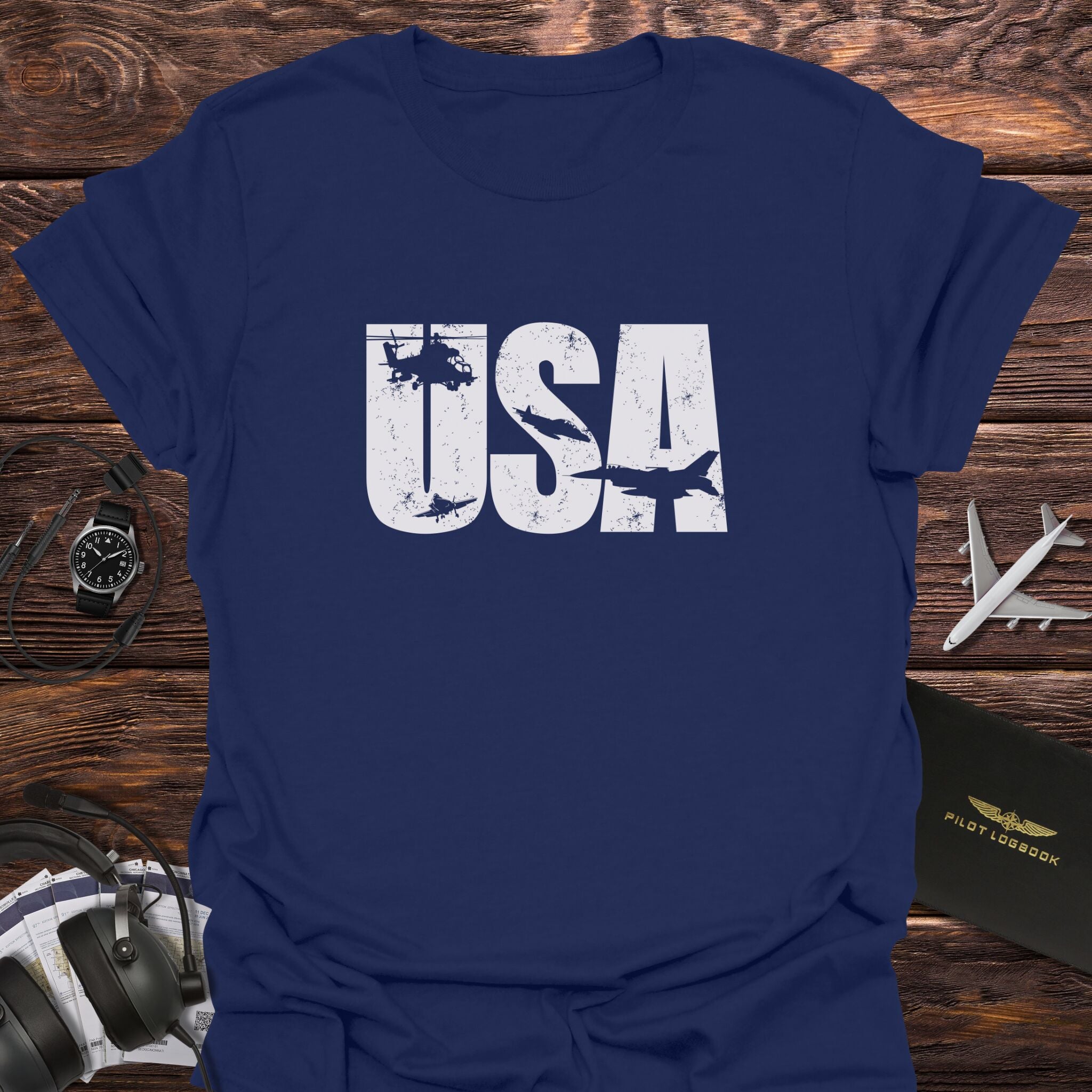 USA Military Airpower Monochrome T-Shirt