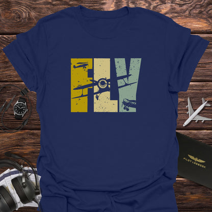 Fly Vintage Bi-Plane T-Shirt