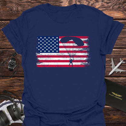 Vintage American Flag Skydiving T-Shirt