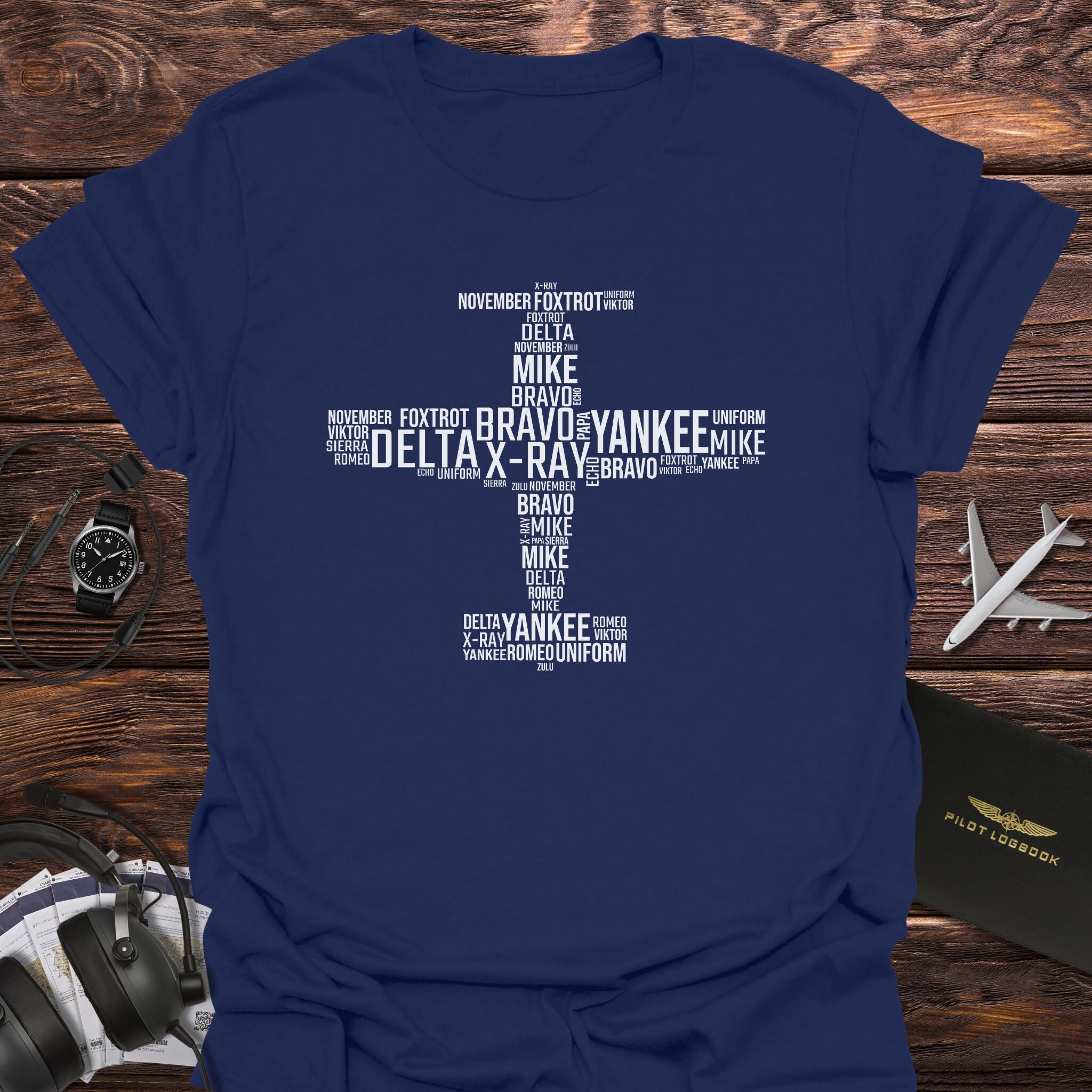 Small Airplane Phonetic Alphabet T-Shirt