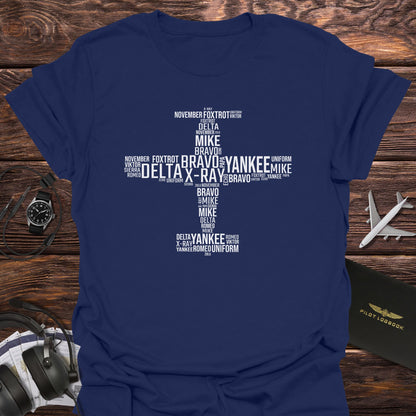 Small Airplane Phonetic Alphabet T-Shirt