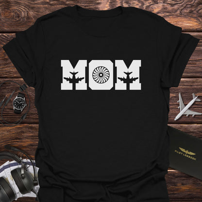 Mom Jet Engine & Airplane Silhouette T-Shirt