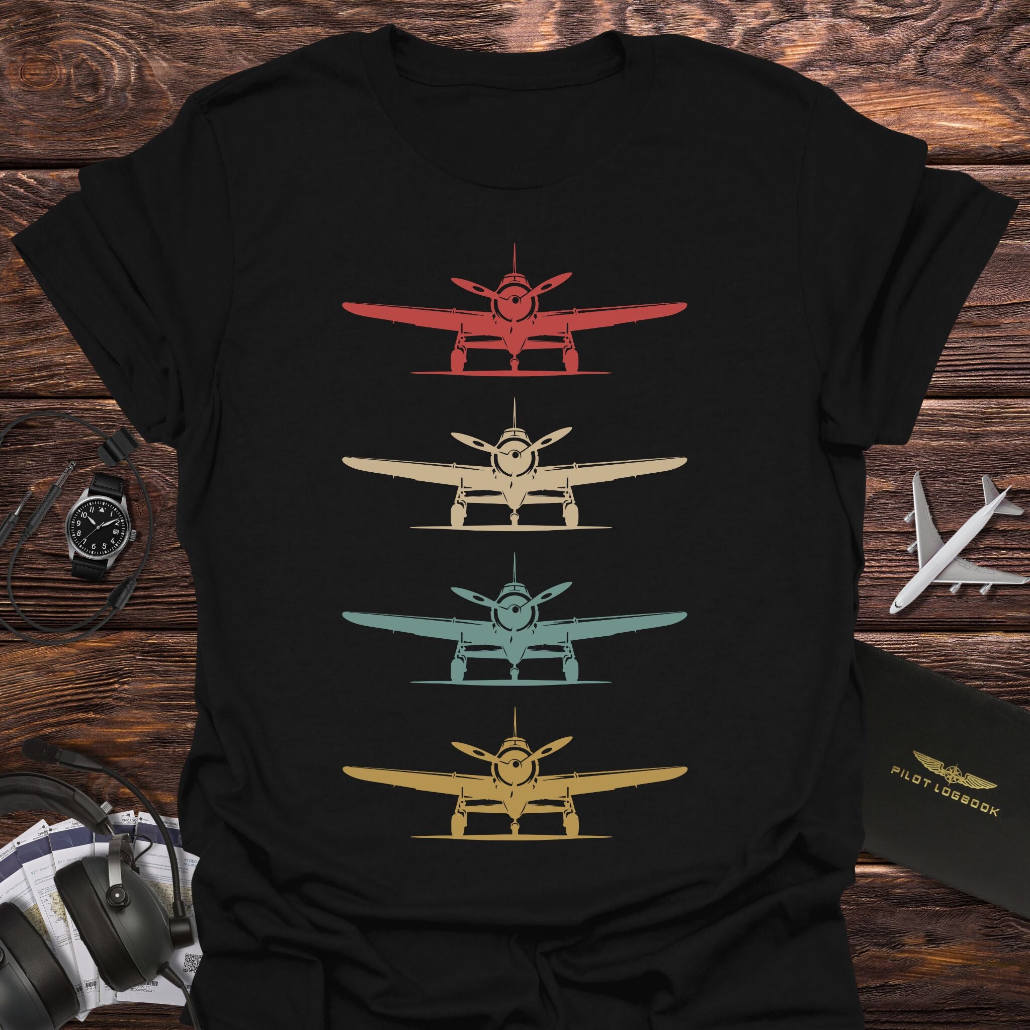 Four Vintage Propeller Planes T-Shirt