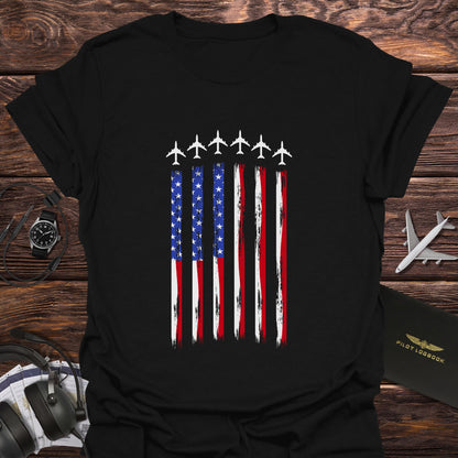 Jet Contrail American Flag T-Shirt