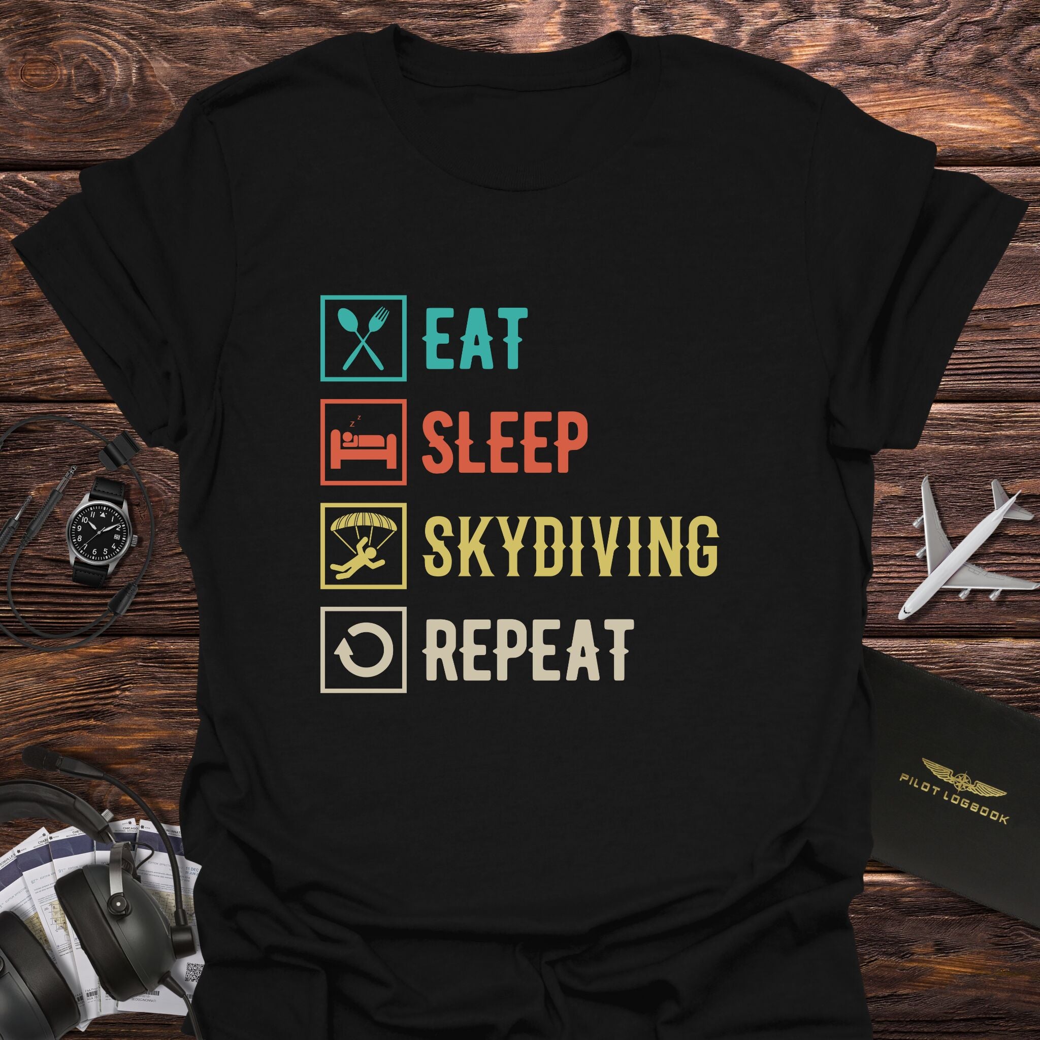 Eat Sleep Skydiving Repeat T-Shirt