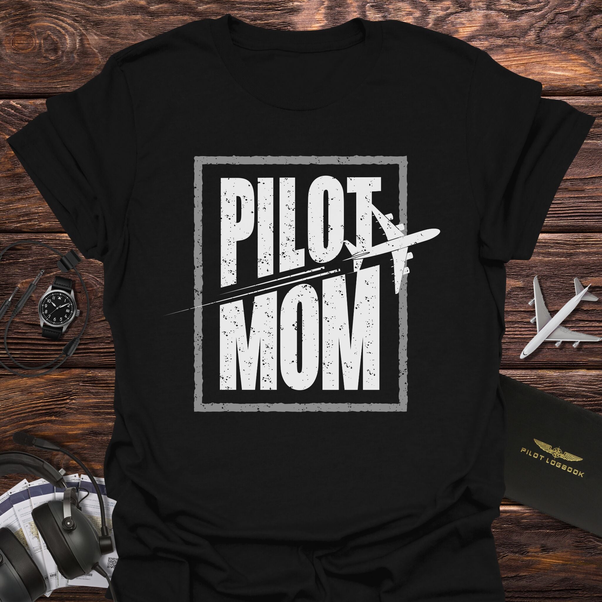 Pilot Mom with Plane T-Shirt