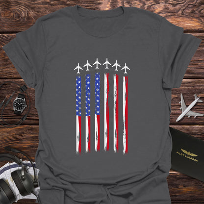 Jet Contrail American Flag T-Shirt