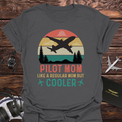 Cool Pilot Mom Retro Sunset T-Shirt
