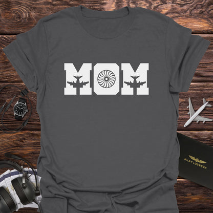 Mom Jet Engine & Airplane Silhouette T-Shirt