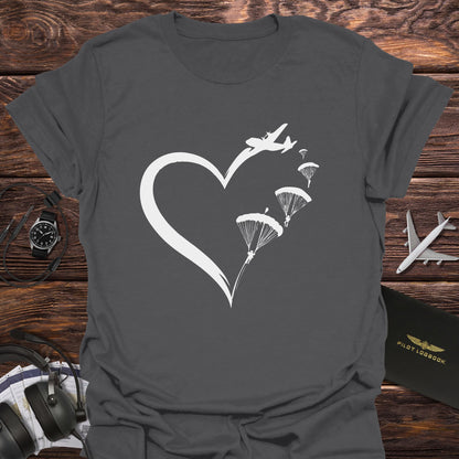 Falling in Love with Skydiving Heart T-Shirt